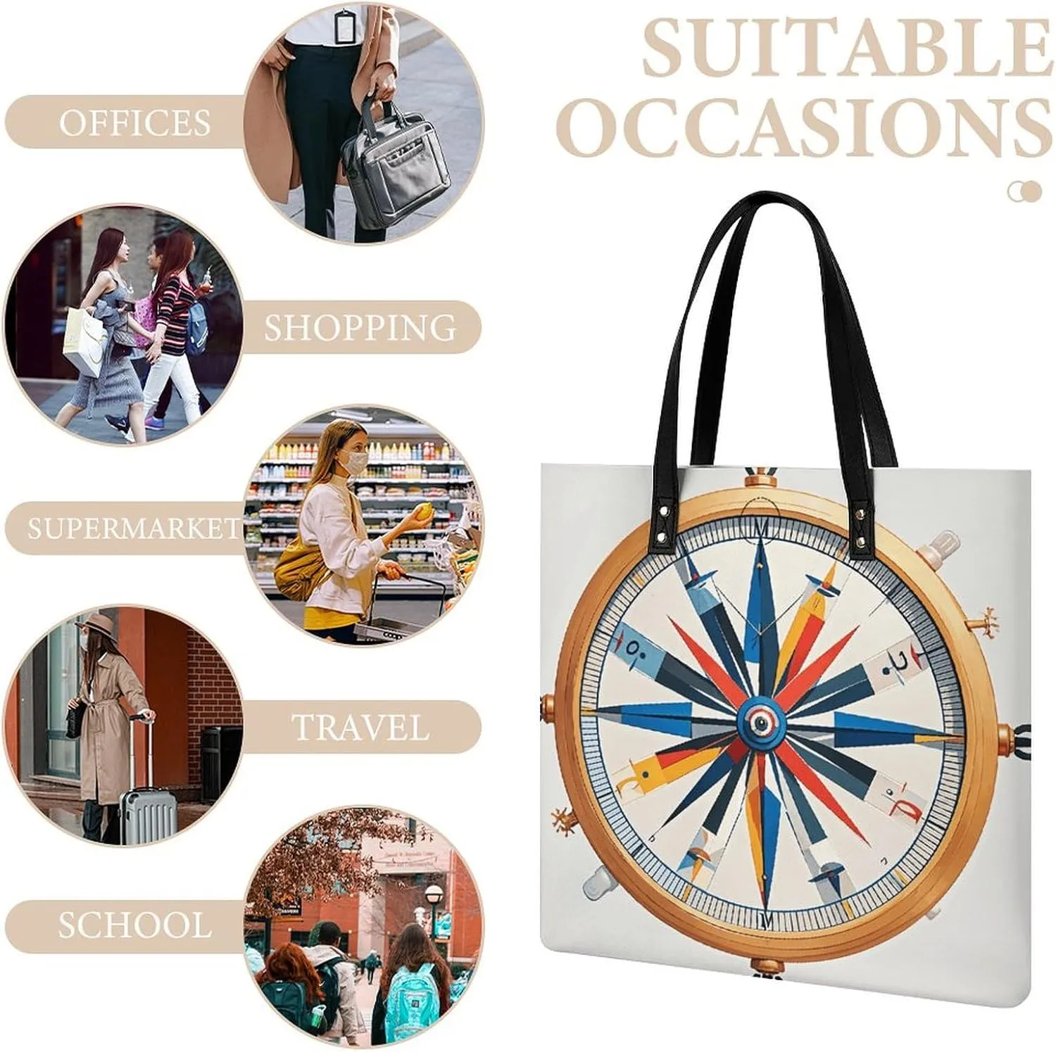Leather Handbag for Women Tote Bag with Magnetic Buckle Egyptian Scarab Crossbody Bag Shoulder Bags