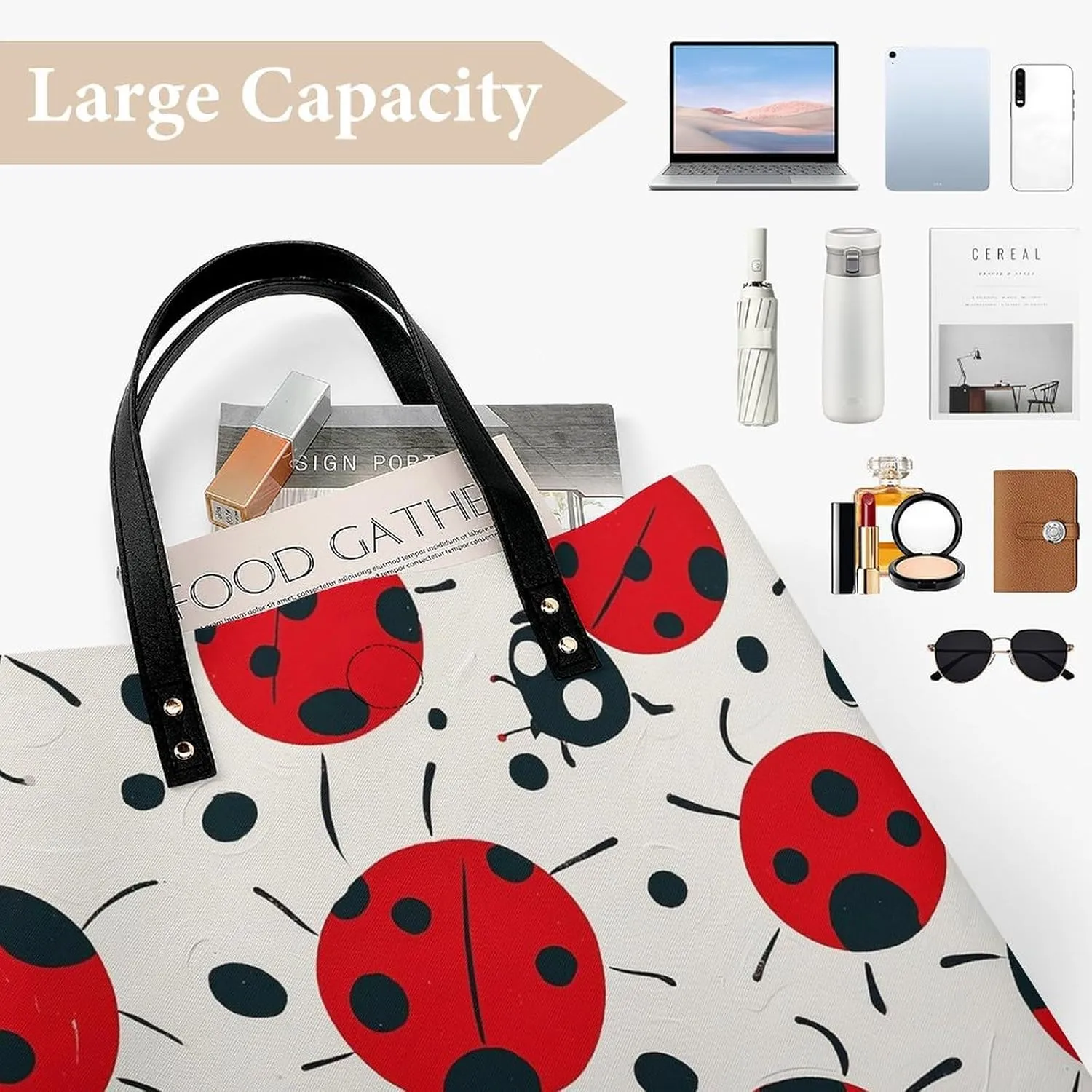 Leather Handbag for Women Tote Bag with Magnetic Buckle Flower Crossbody Bag Shoulder Bags