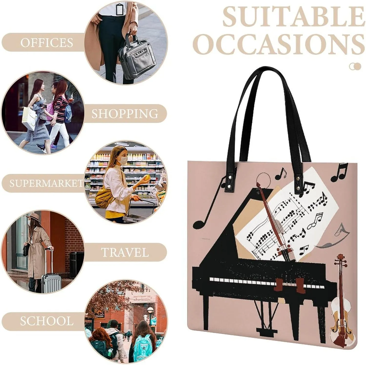 Leather Handbag for Women Tote Bag with Magnetic Buckle Flower Crossbody Bag Shoulder Bags