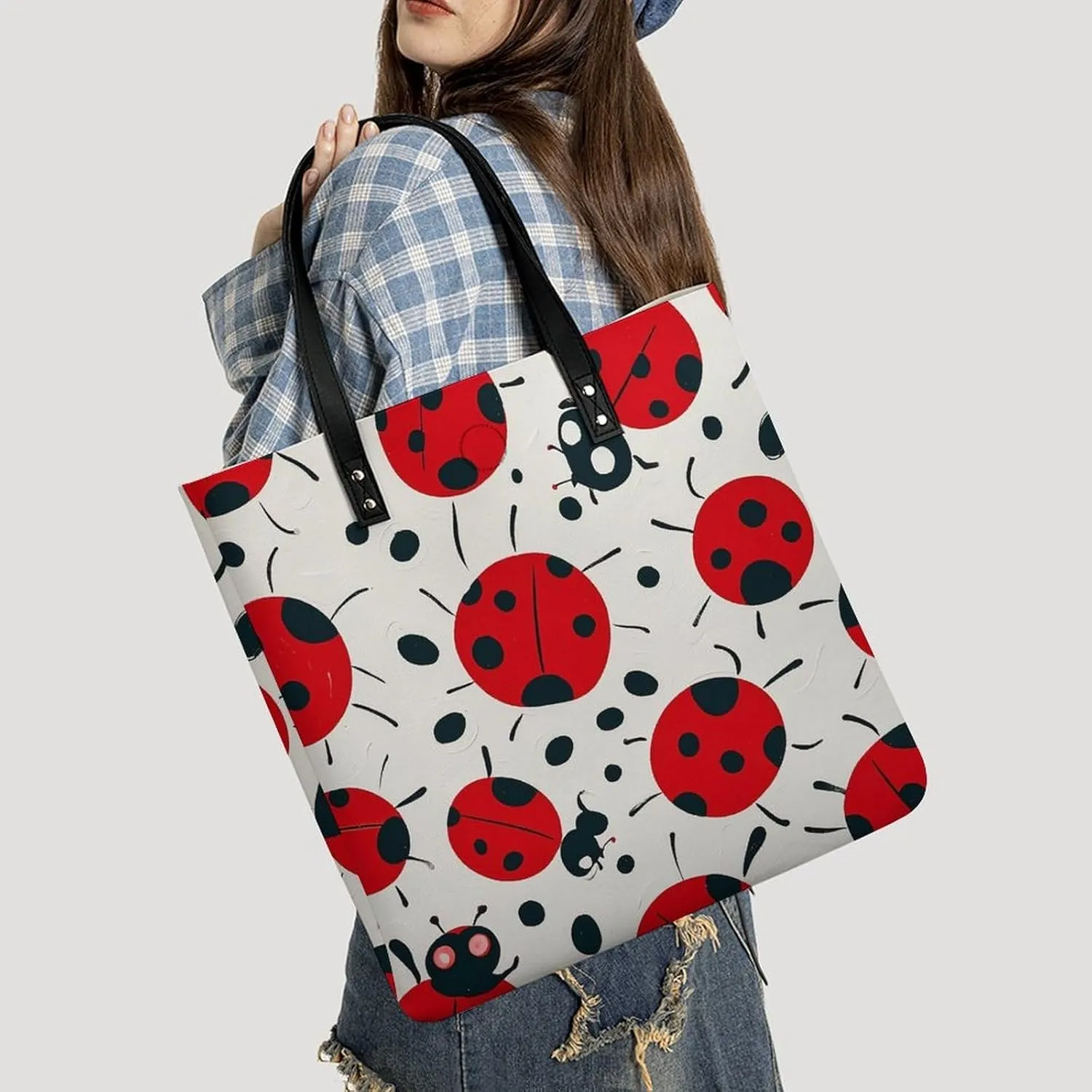Leather Handbag for Women Tote Bag with Magnetic Buckle Flower Crossbody Bag Shoulder Bags
