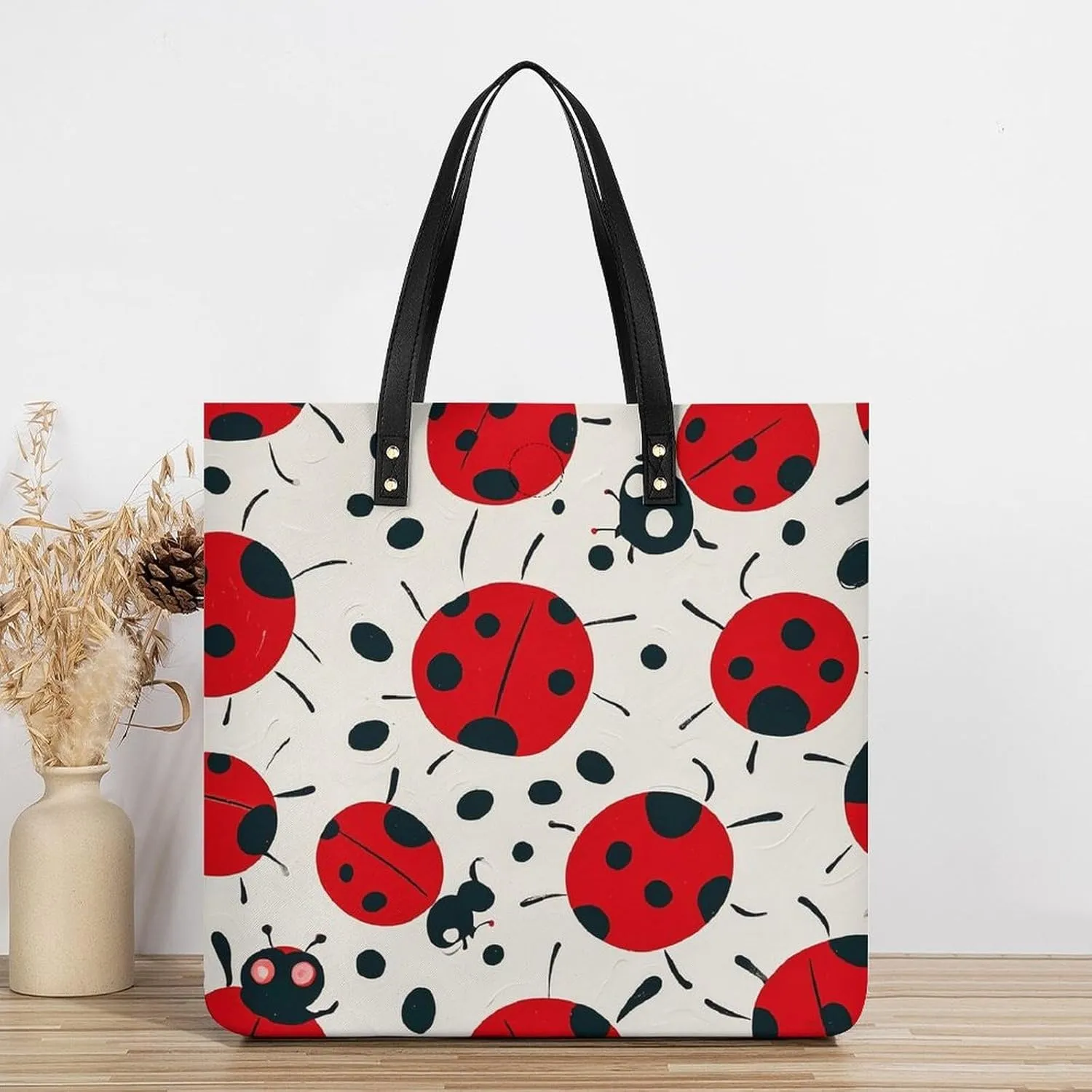 Leather Handbag for Women Tote Bag with Magnetic Buckle Flower Crossbody Bag Shoulder Bags