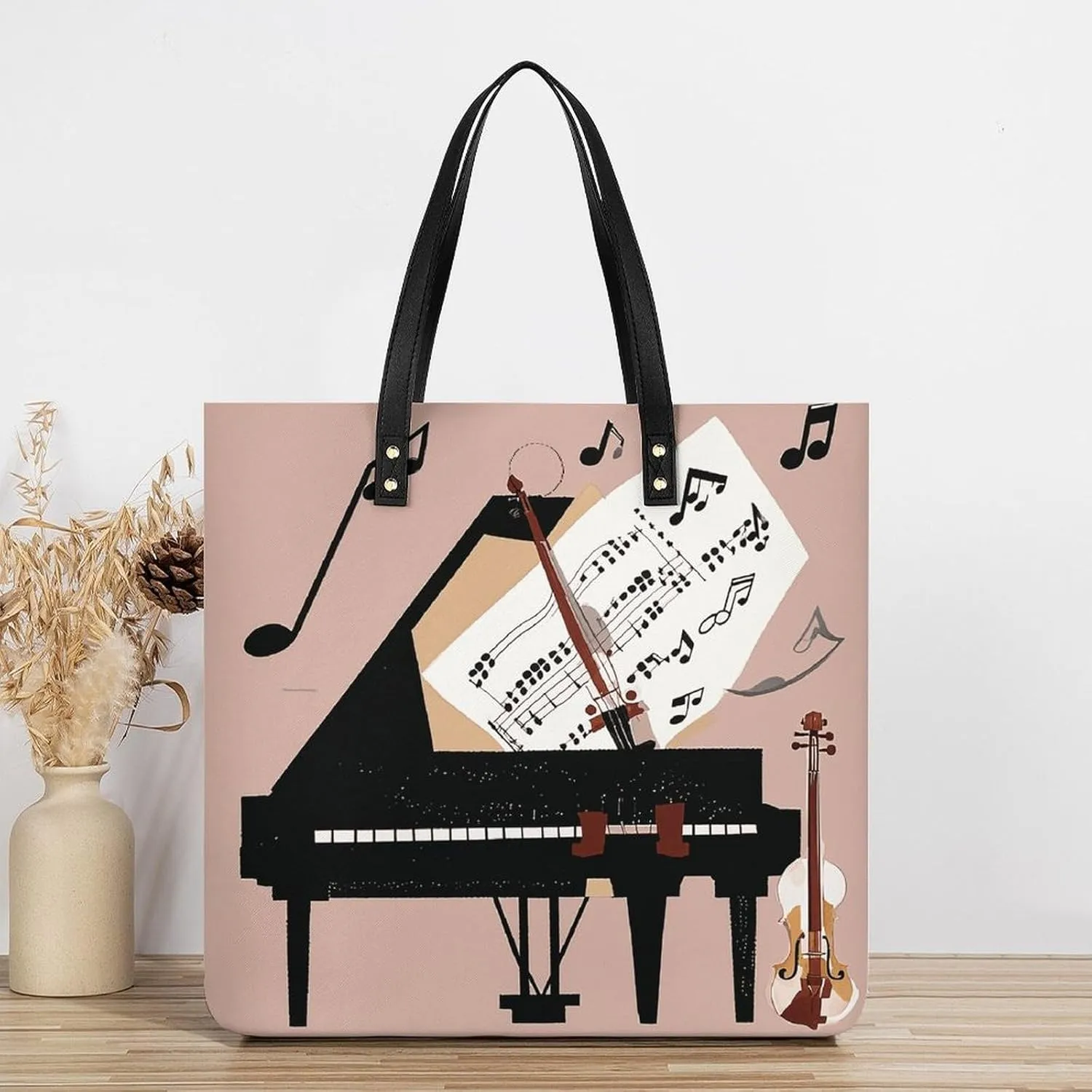 Leather Handbag for Women Tote Bag with Magnetic Buckle Flower Crossbody Bag Shoulder Bags