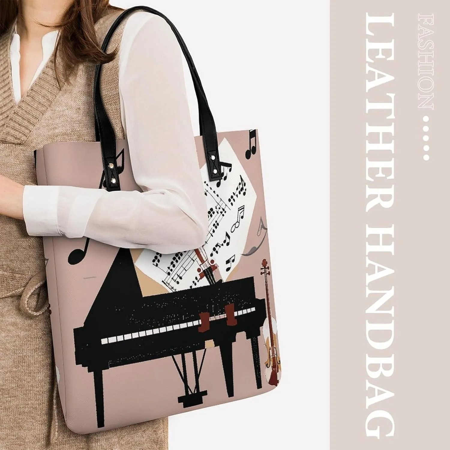 Leather Handbag for Women Tote Bag with Magnetic Buckle Flower Crossbody Bag Shoulder Bags