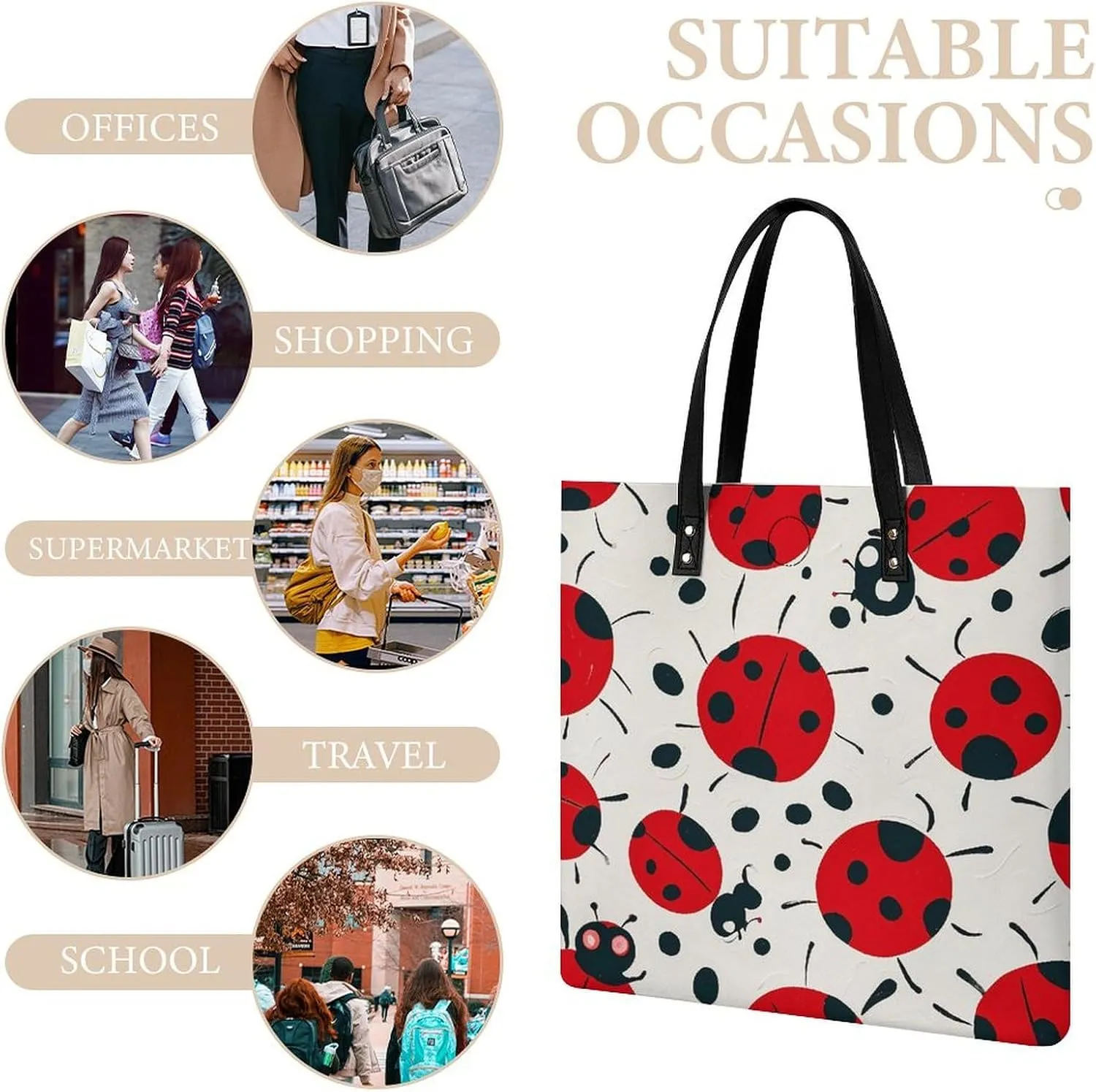Leather Handbag for Women Tote Bag with Magnetic Buckle Flower Crossbody Bag Shoulder Bags