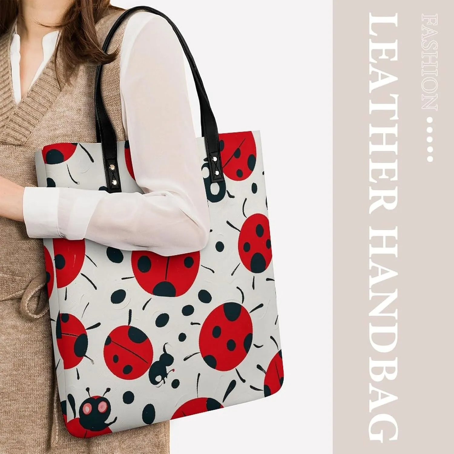 Leather Handbag for Women Tote Bag with Magnetic Buckle Flower Crossbody Bag Shoulder Bags