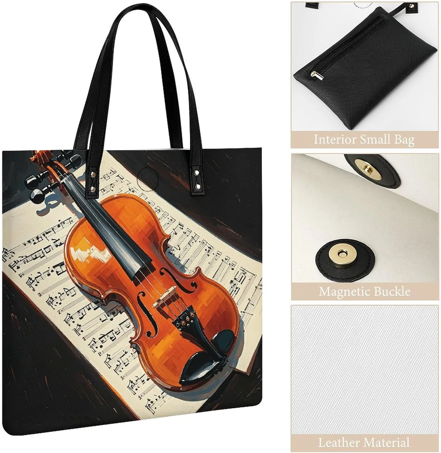 Leather Handbag for Women Tote Bag with Magnetic Buckle Germany Flag Eagle Crossbody Bag Shoulder Bags
