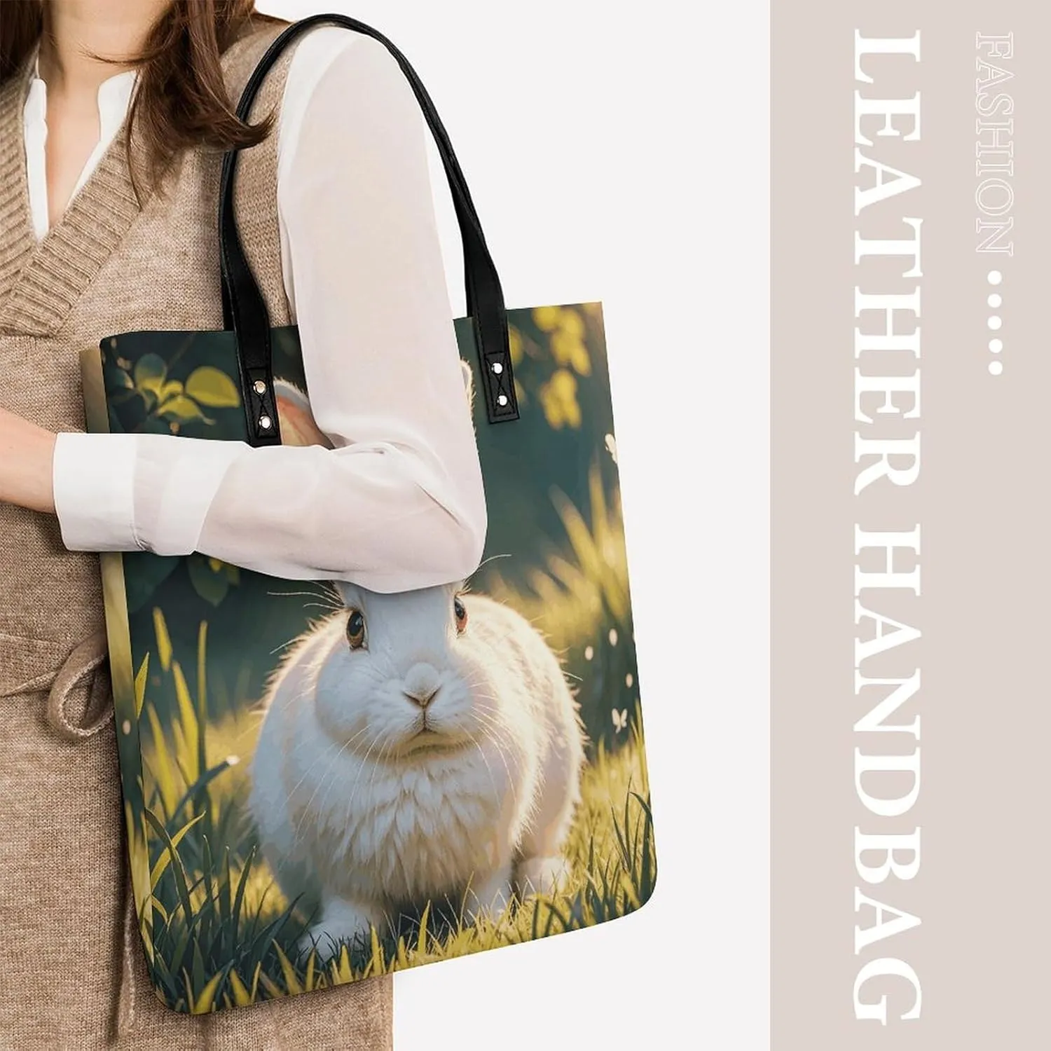 Leather Handbag for Women Tote Bag with Magnetic Buckle Hummingbirds Irises Flowers Crossbody Bag Shoulder Bags