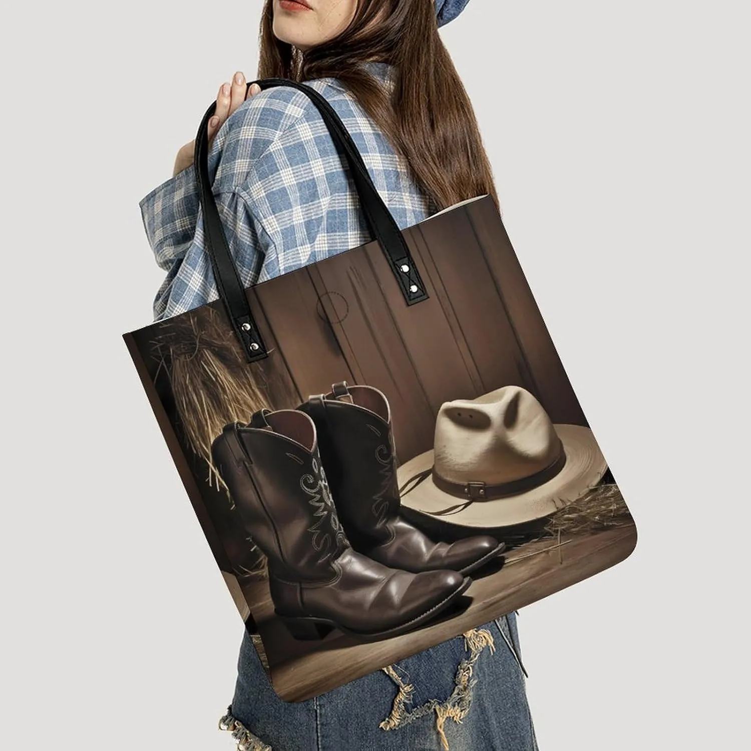Leather Handbag for Women Tote Bag with Magnetic Buckle Hummingbirds Irises Flowers Crossbody Bag Shoulder Bags