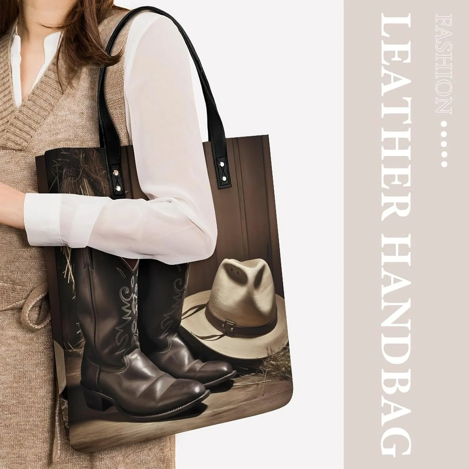 Leather Handbag for Women Tote Bag with Magnetic Buckle Hummingbirds Irises Flowers Crossbody Bag Shoulder Bags