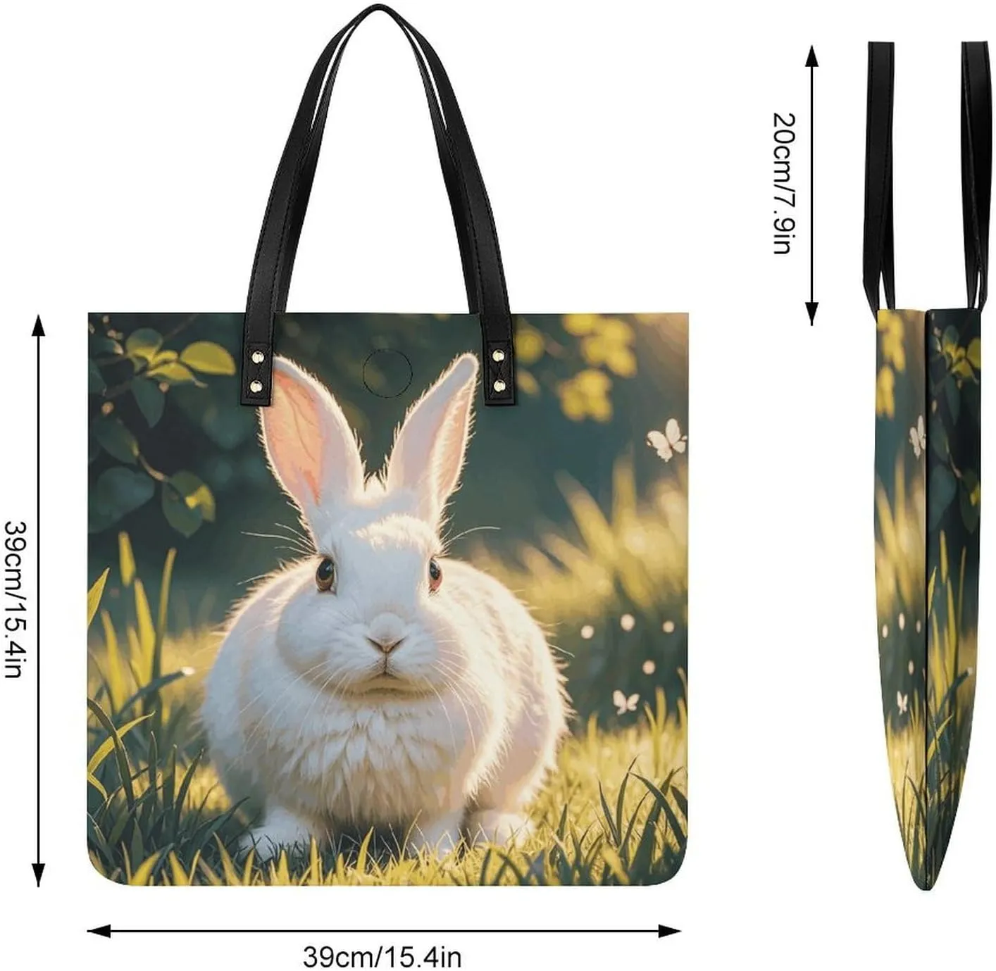 Leather Handbag for Women Tote Bag with Magnetic Buckle Hummingbirds Irises Flowers Crossbody Bag Shoulder Bags