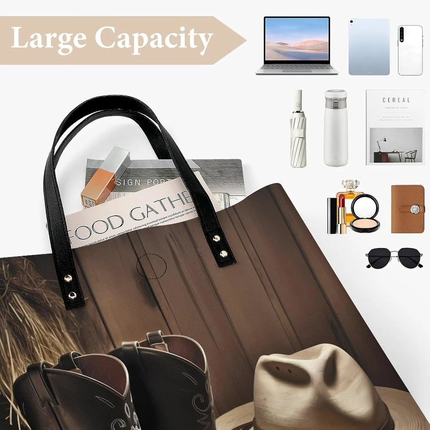 Leather Handbag for Women Tote Bag with Magnetic Buckle Hummingbirds Irises Flowers Crossbody Bag Shoulder Bags