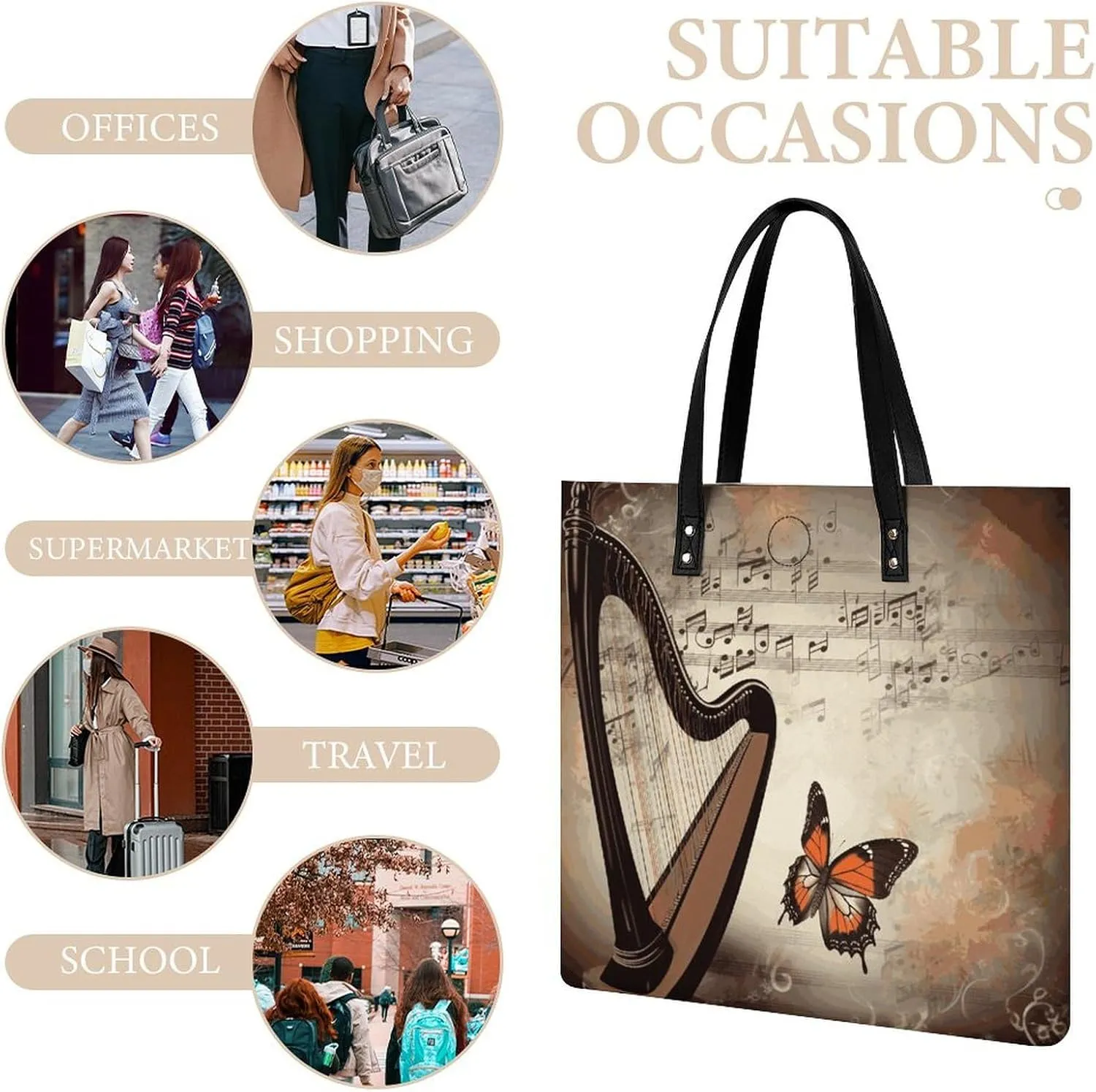 Leather Handbag for Women Tote Bag with Magnetic Buckle Kiwi Slice Crossbody Bag Shoulder Bag