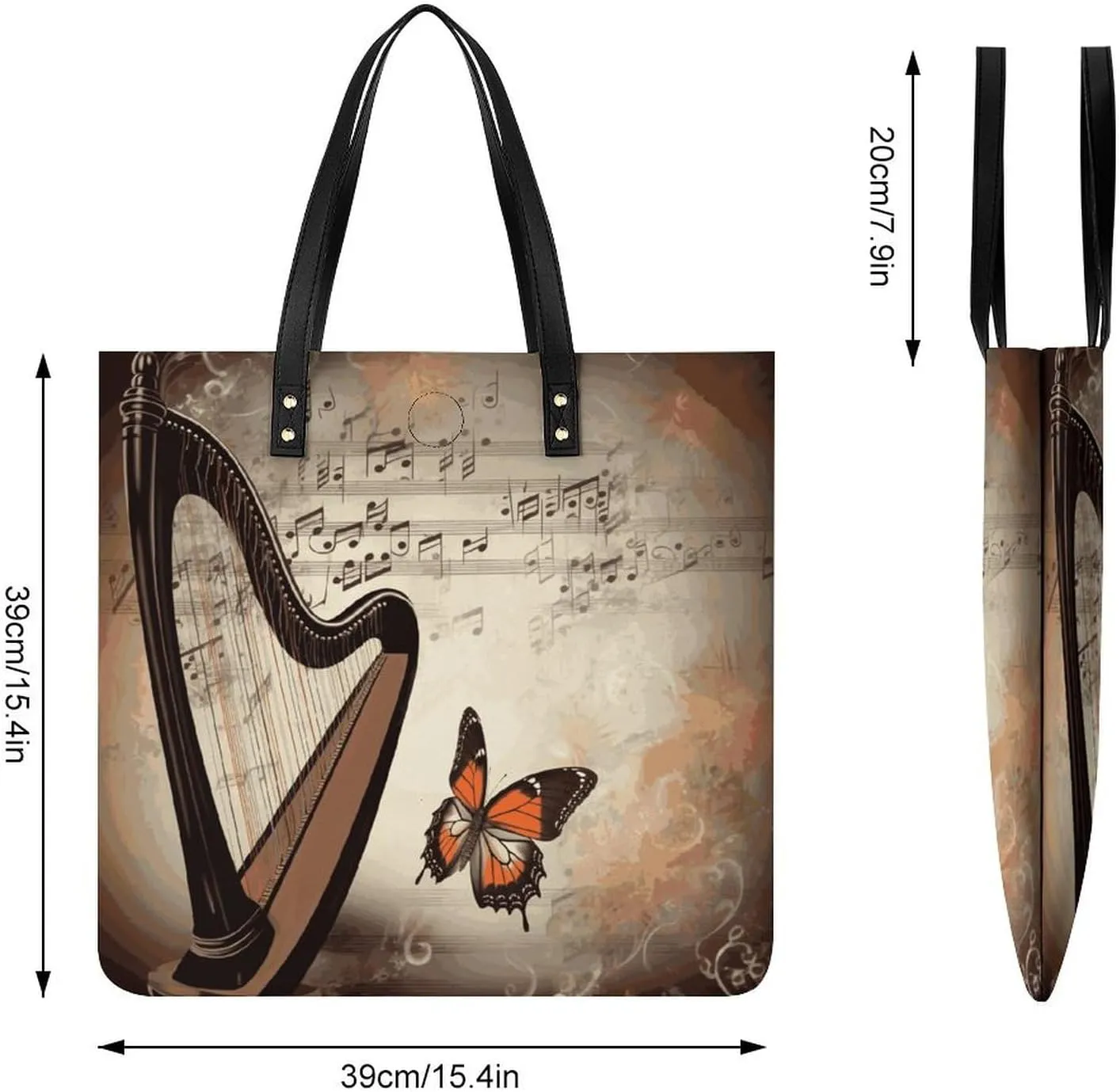 Leather Handbag for Women Tote Bag with Magnetic Buckle Kiwi Slice Crossbody Bag Shoulder Bag
