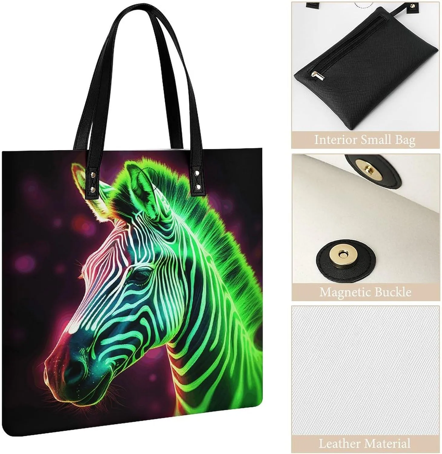 Leather Handbag for Women Tote Bag with Magnetic Buckle Louvre Museum in Paris Crossbody Bag Shoulder Bags