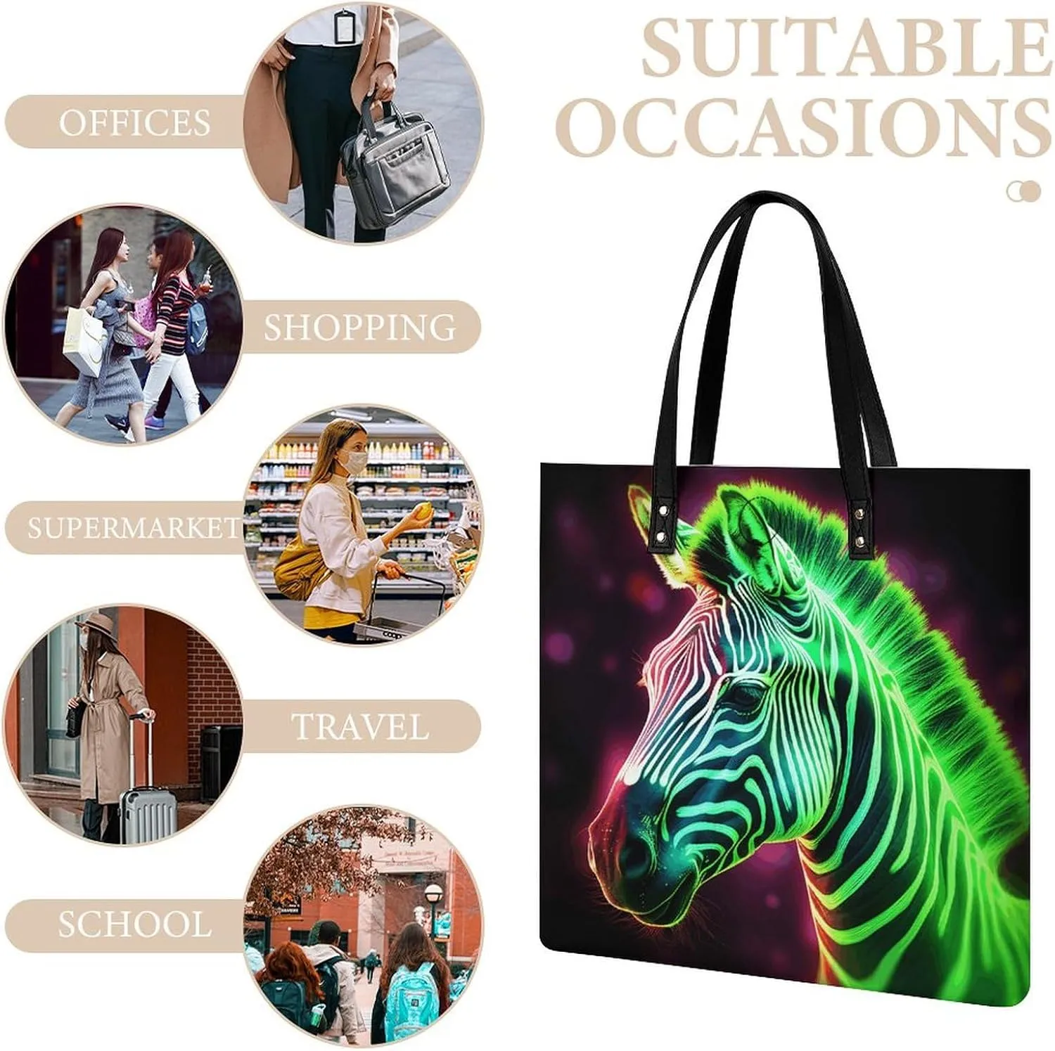 Leather Handbag for Women Tote Bag with Magnetic Buckle Louvre Museum in Paris Crossbody Bag Shoulder Bags