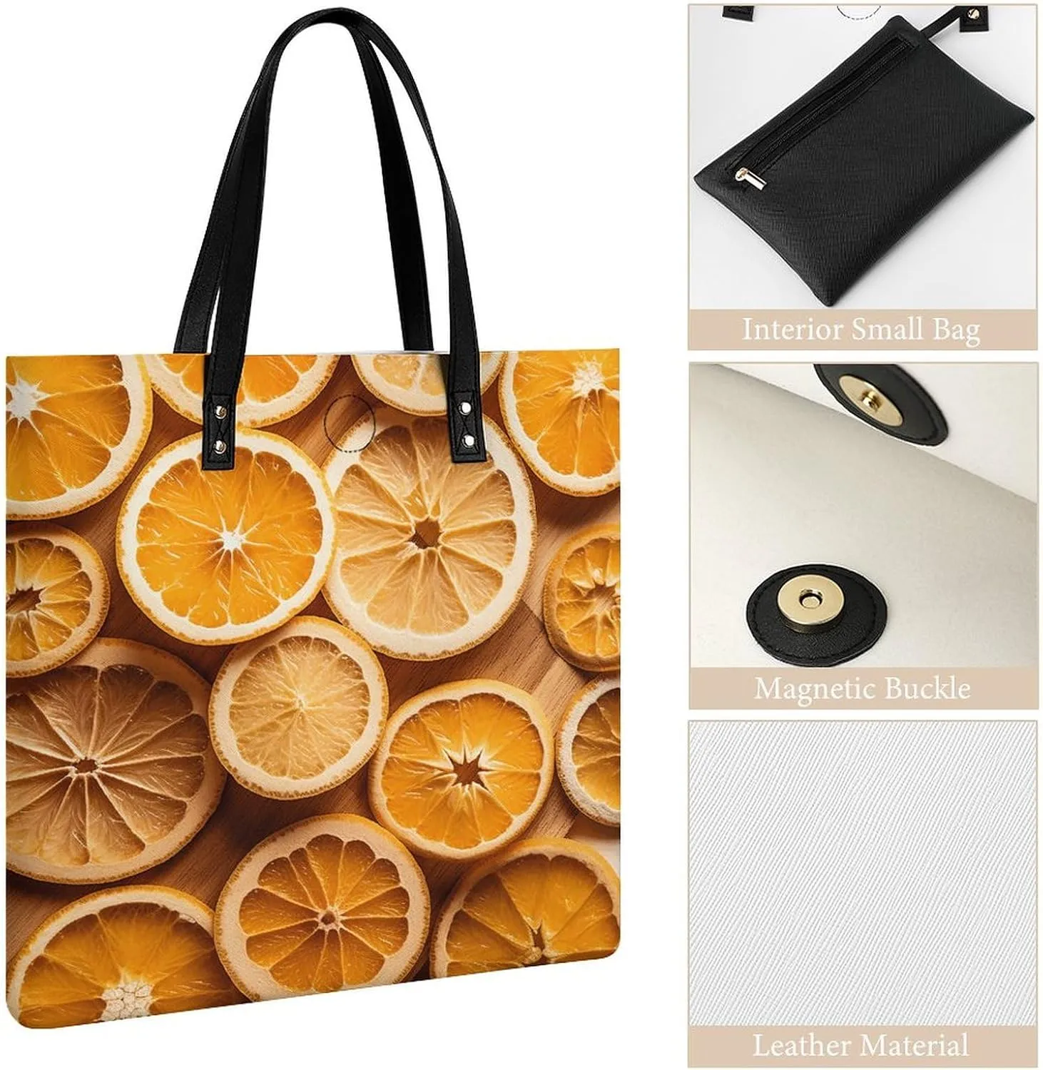 Leather Handbag for Women Tote Bag with Magnetic Buckle Louvre Museum in Paris Crossbody Bag Shoulder Bags