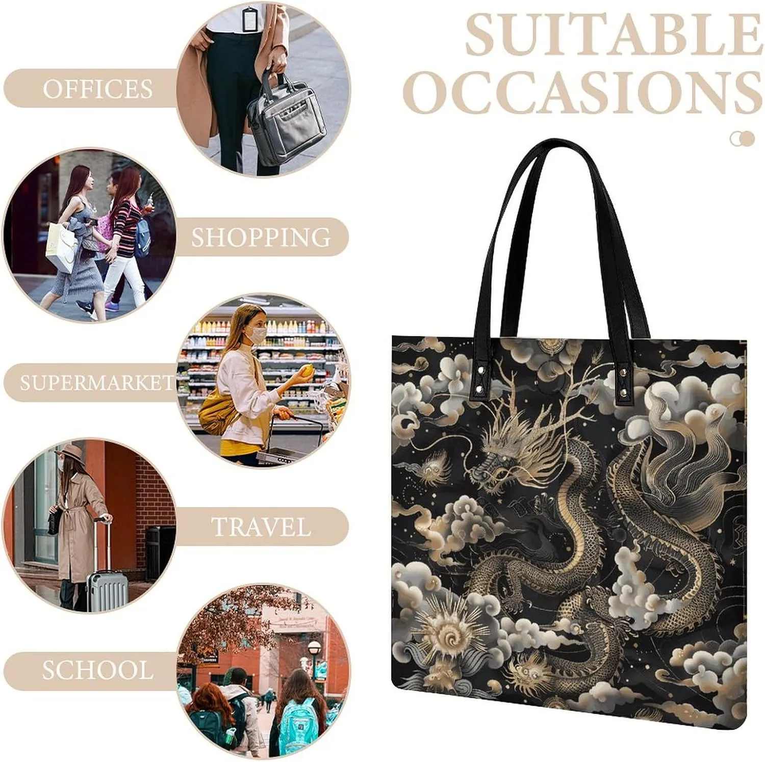 Leather Handbag for Women Tote Bag with Magnetic Buckle Monkey Lemur Cute Crossbody Bag Shoulder Bag