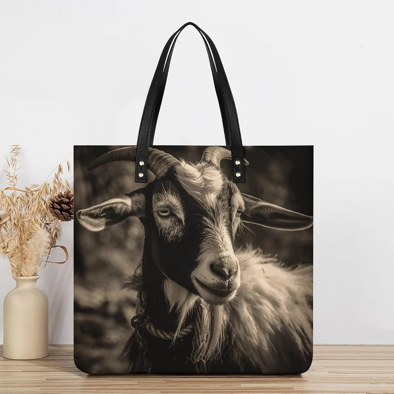 Leather Handbag for Women Tote Bag with Magnetic Buckle Monkey Lemur Cute Crossbody Bag Shoulder Bag