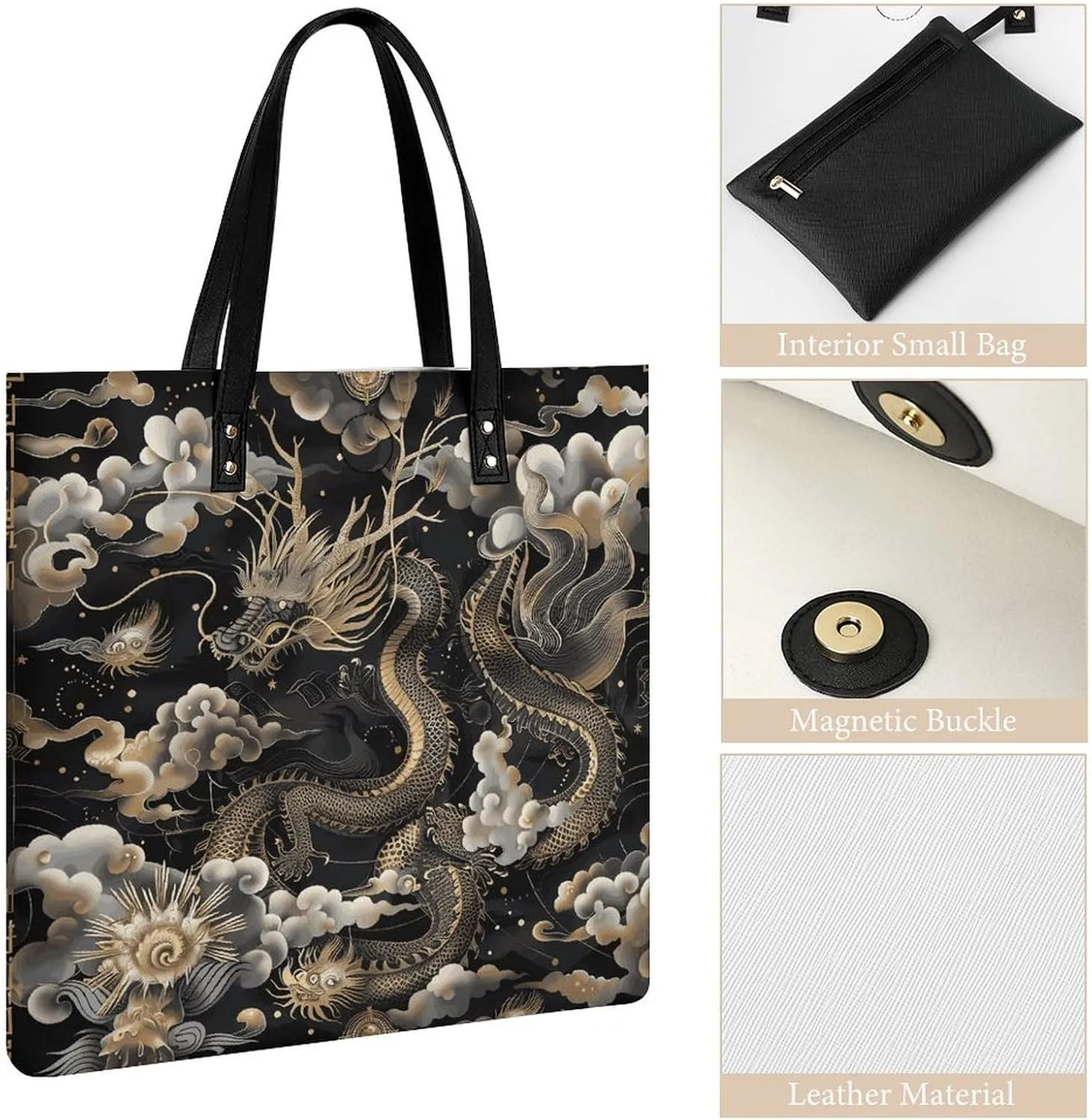 Leather Handbag for Women Tote Bag with Magnetic Buckle Monkey Lemur Cute Crossbody Bag Shoulder Bag