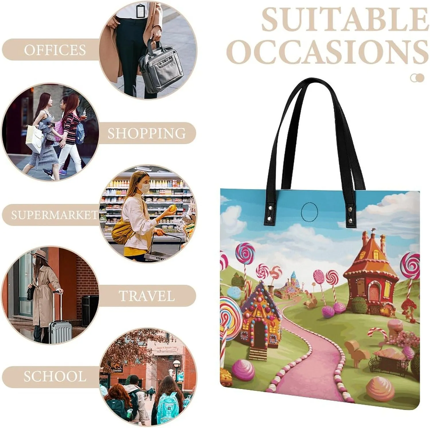 Leather Handbag for Women Tote Bag with Magnetic Buckle Monkey Lemur Cute Crossbody Bag Shoulder Bag