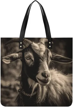 Leather Handbag for Women Tote Bag with Magnetic Buckle Monkey Lemur Cute Crossbody Bag Shoulder Bag