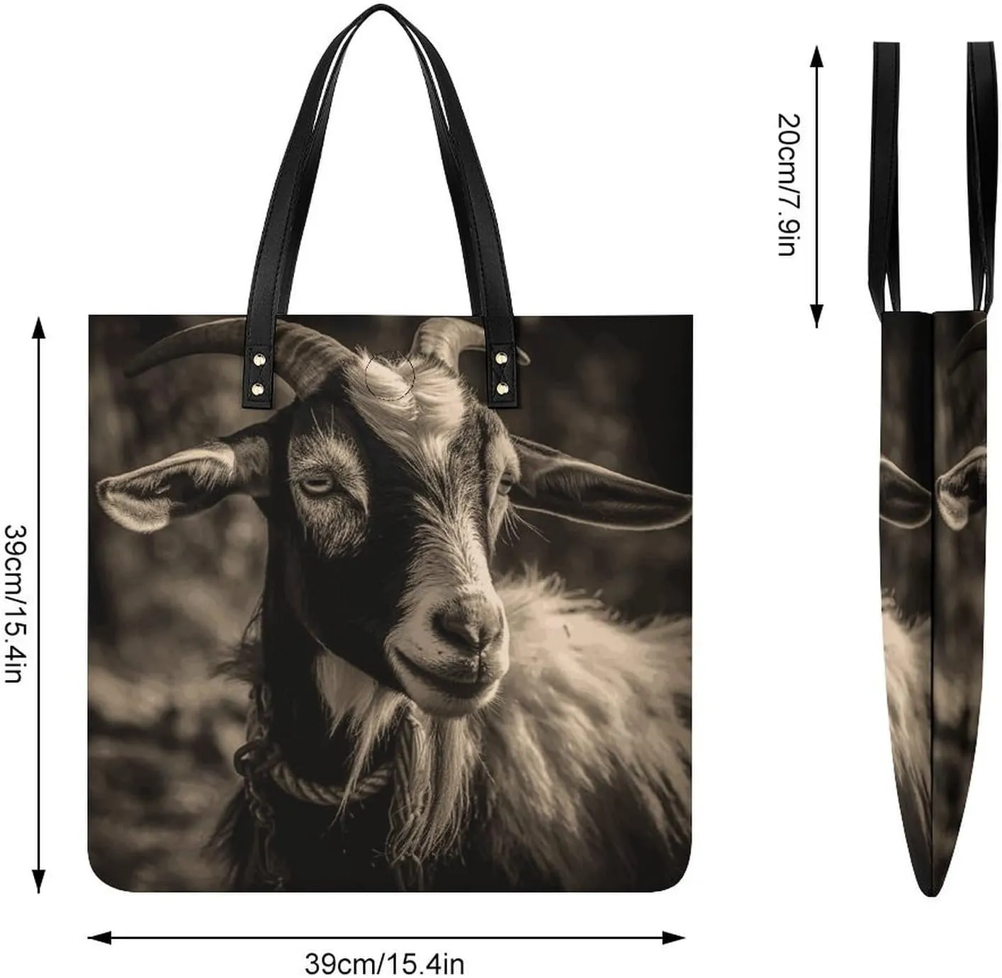 Leather Handbag for Women Tote Bag with Magnetic Buckle Monkey Lemur Cute Crossbody Bag Shoulder Bag