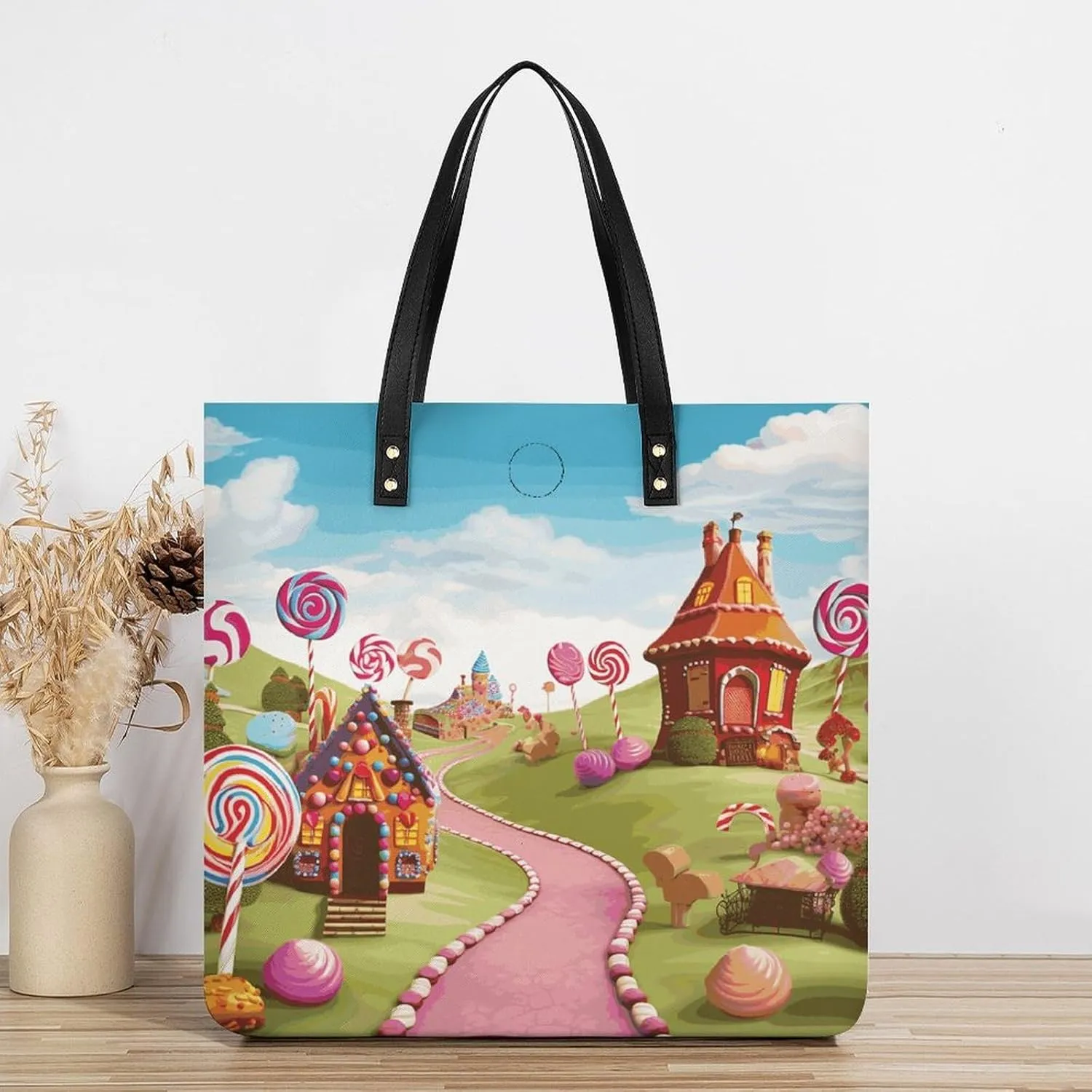 Leather Handbag for Women Tote Bag with Magnetic Buckle Monkey Lemur Cute Crossbody Bag Shoulder Bag