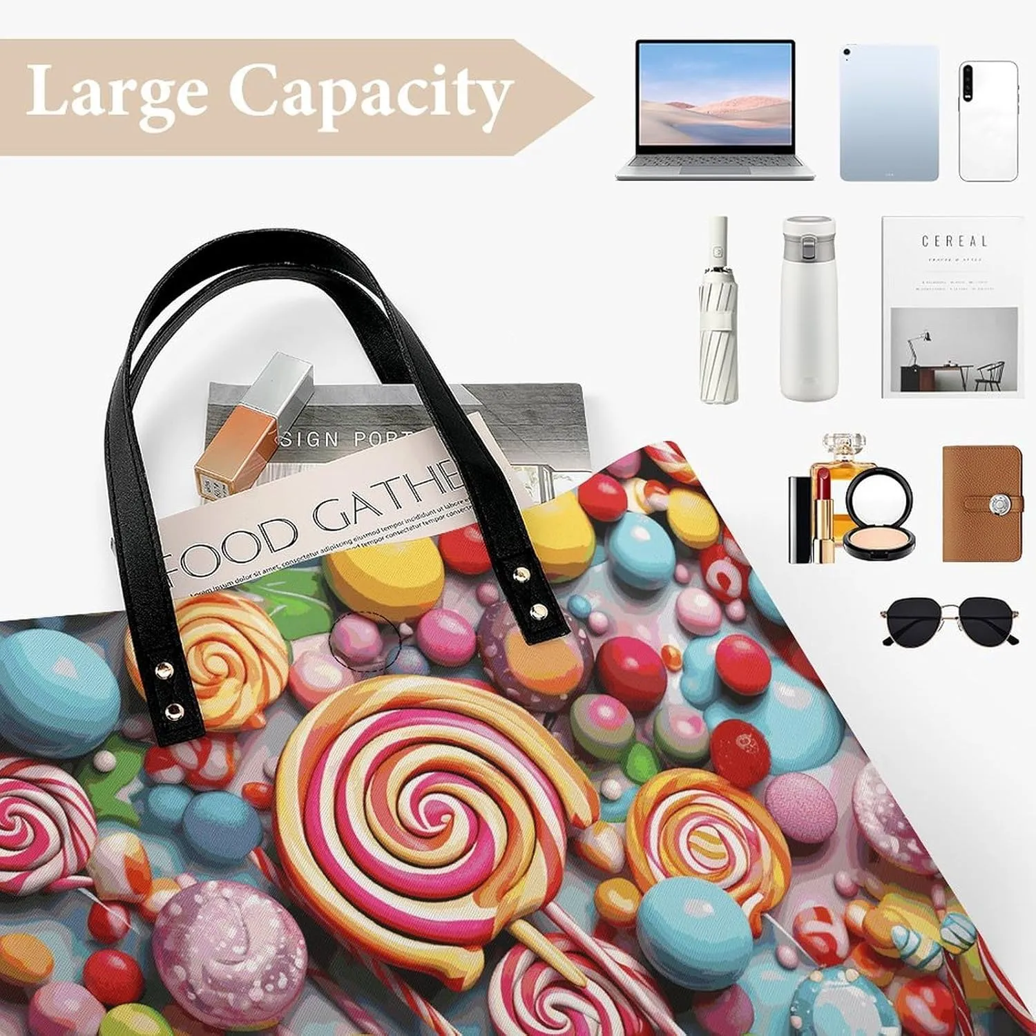 Leather Handbag for Women Tote Bag with Magnetic Buckle Monkey Lemur Cute Crossbody Bag Shoulder Bag