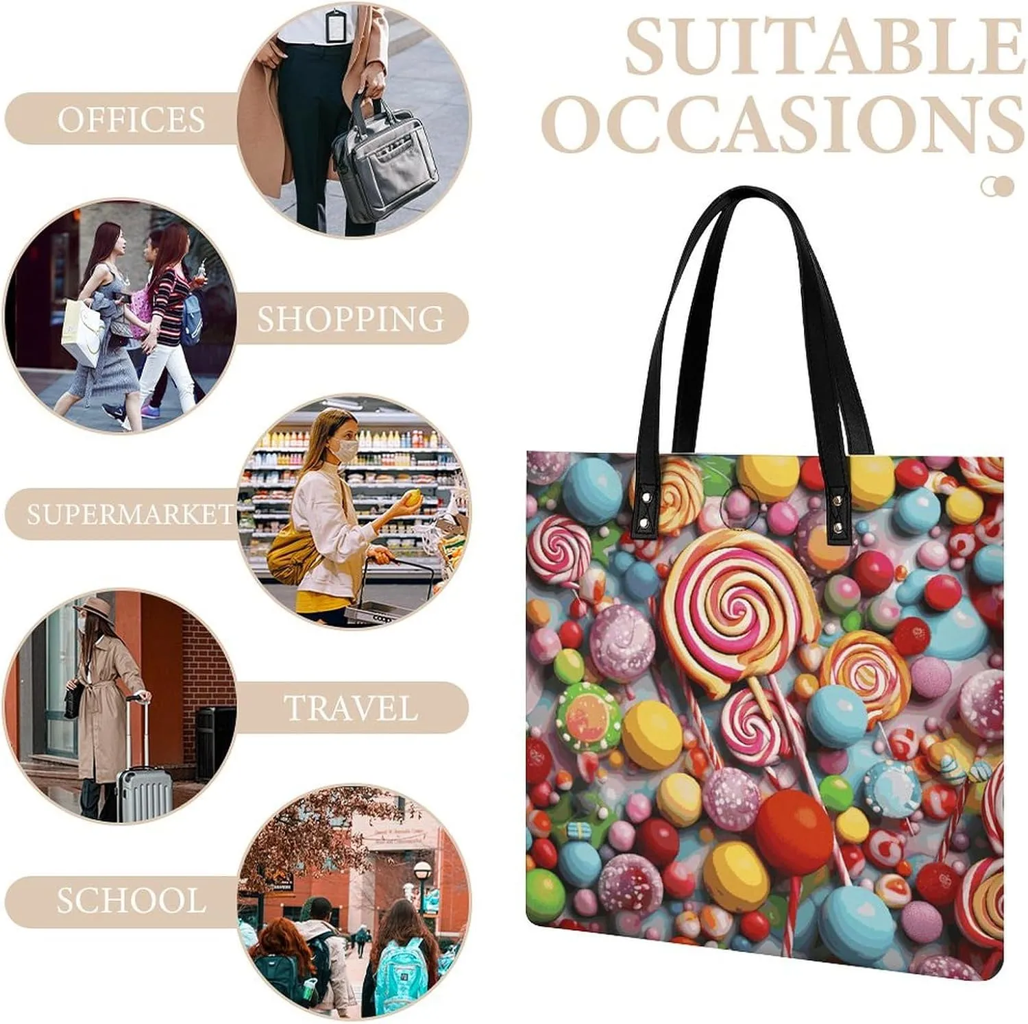 Leather Handbag for Women Tote Bag with Magnetic Buckle Monkey Lemur Cute Crossbody Bag Shoulder Bag