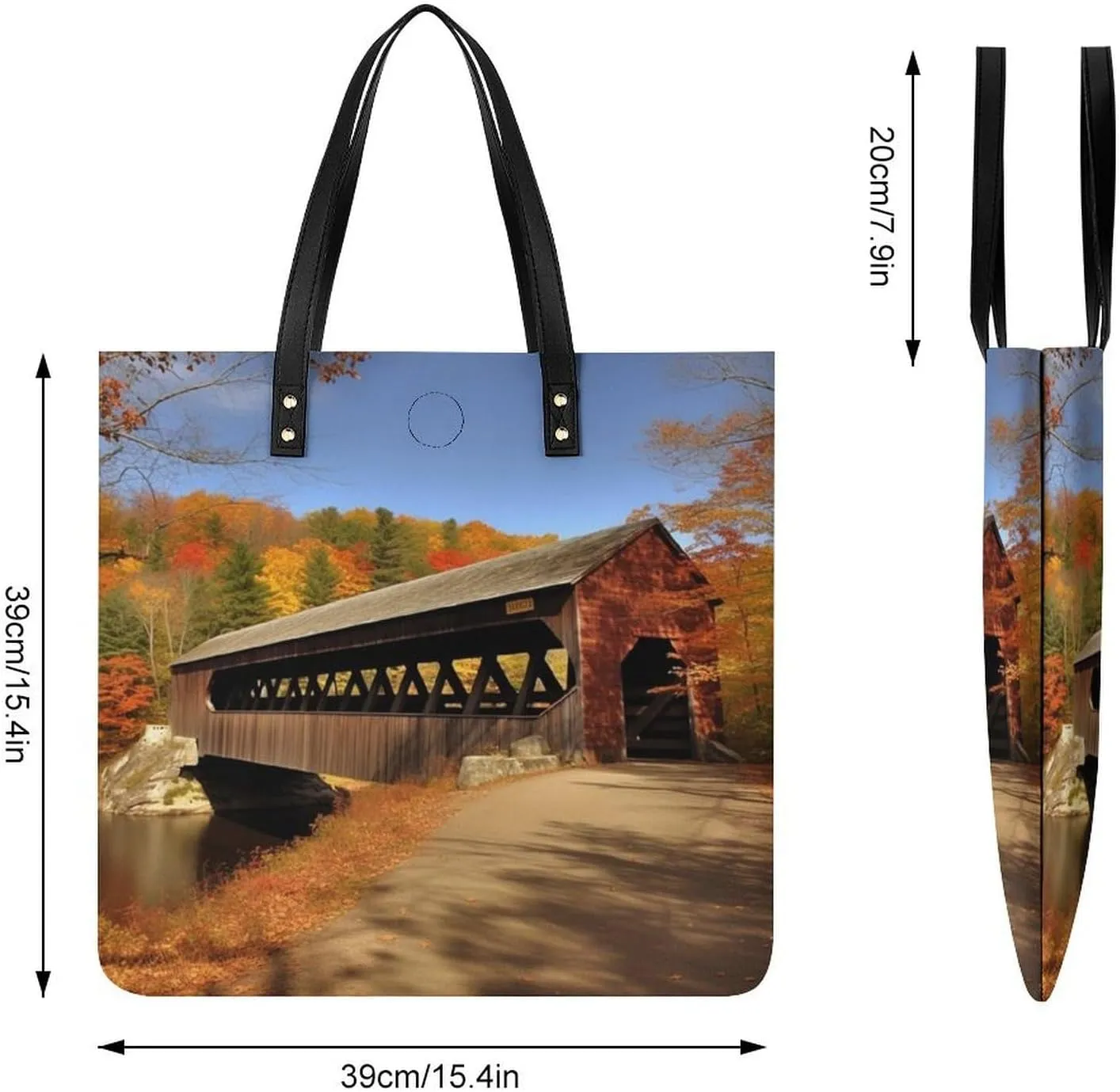 Leather Handbag for Women Tote Bag with Magnetic Buckle Patriotic Old Red Truck Crossbody Bag Shoulder Bag