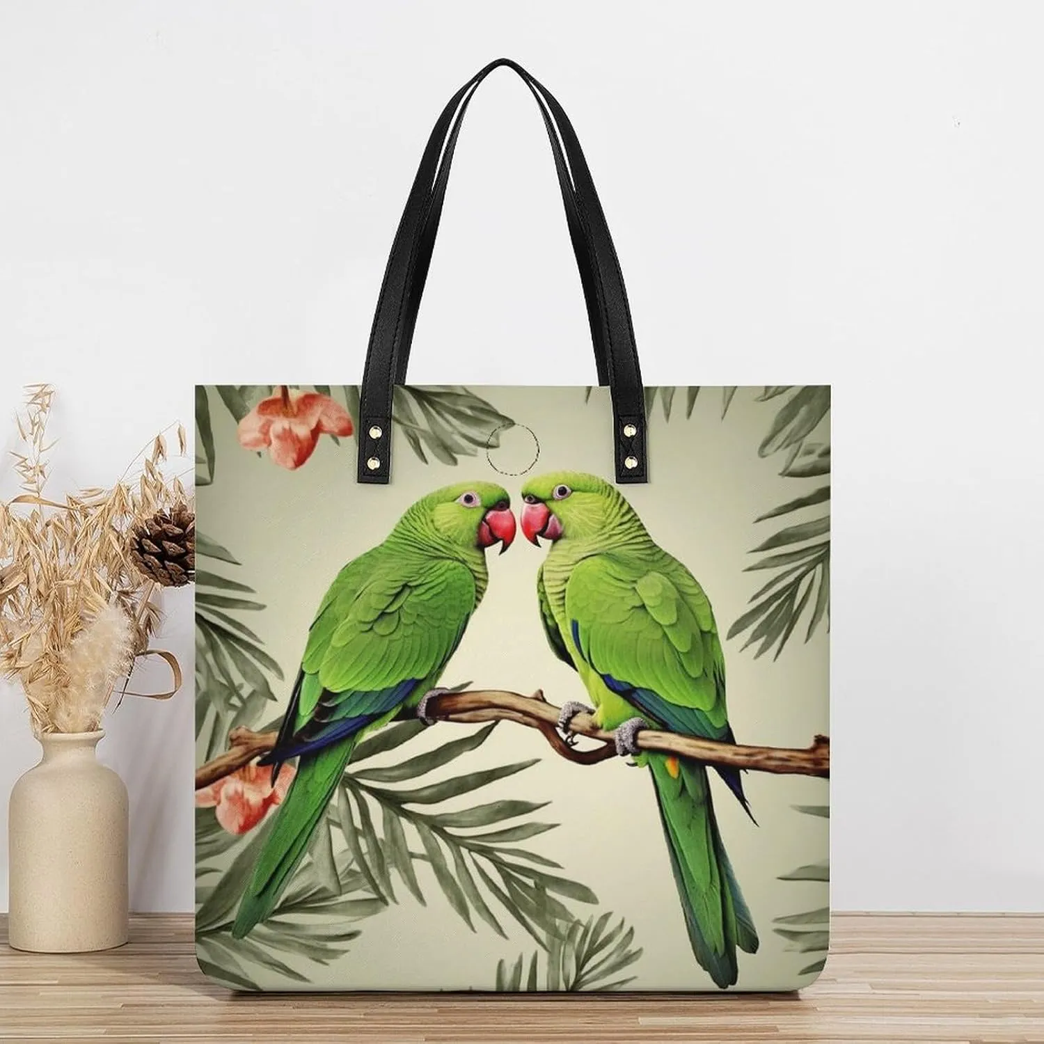 Leather Handbag for Women Tote Bag with Magnetic Buckle Peacock Pattern Crossbody Bag Shoulder Bag