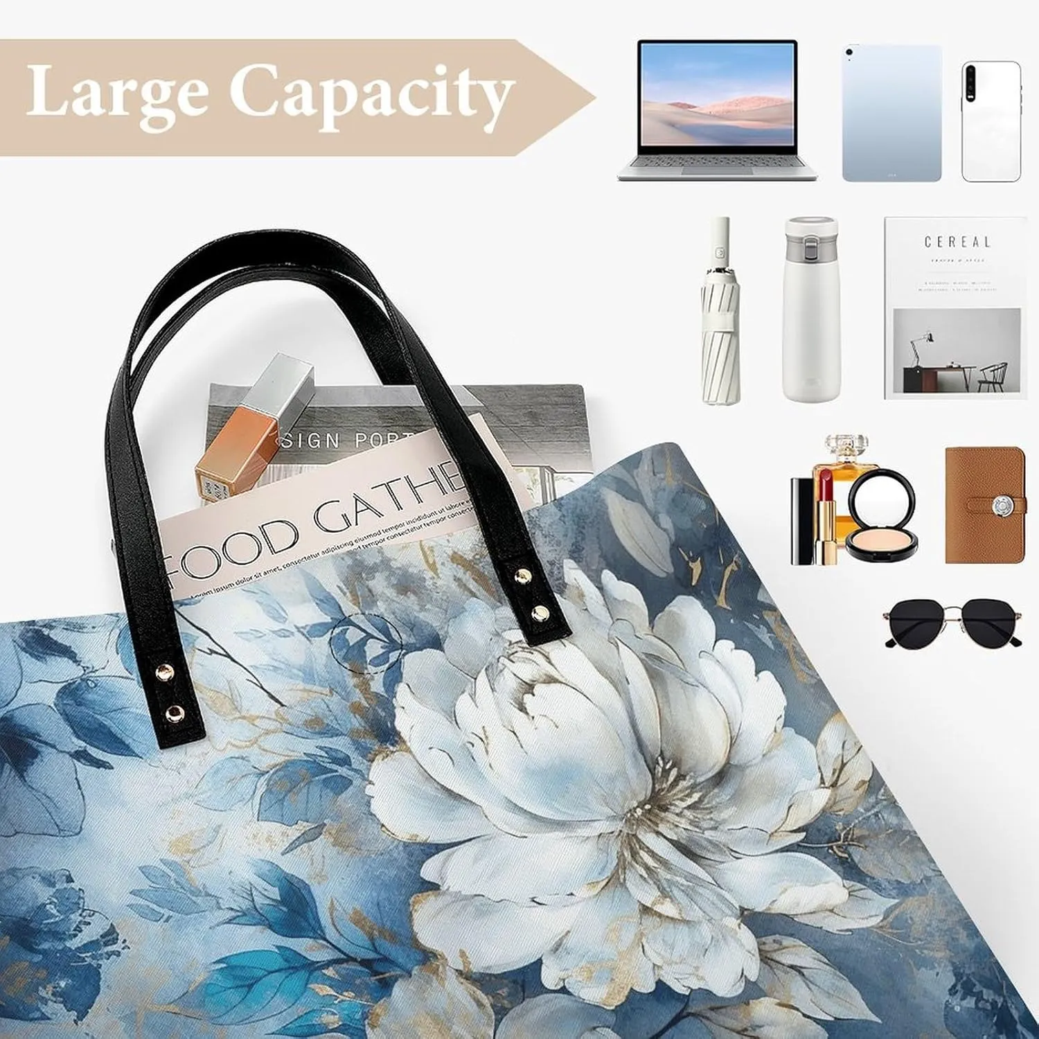 Leather Handbag for Women Tote Bag with Magnetic Buckle Peacock Pattern Crossbody Bag Shoulder Bag