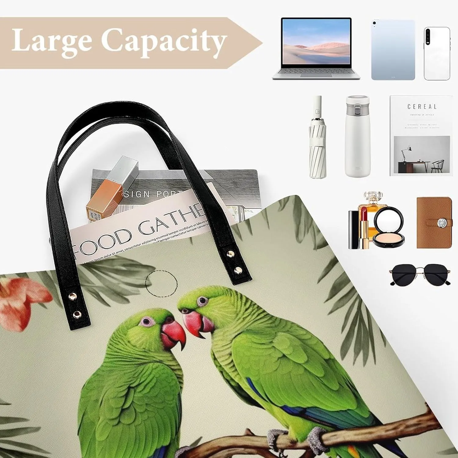 Leather Handbag for Women Tote Bag with Magnetic Buckle Peacock Pattern Crossbody Bag Shoulder Bag