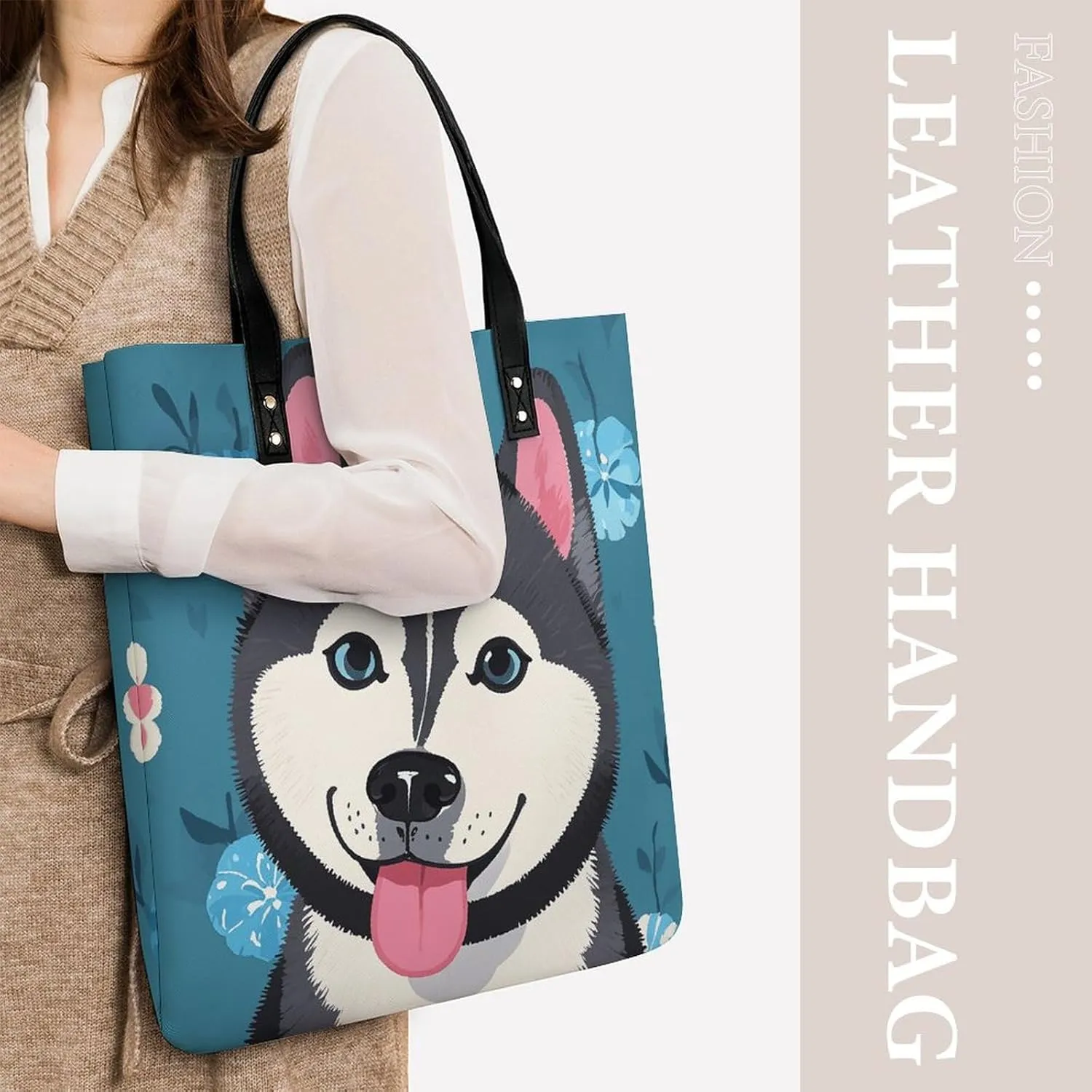 Leather Handbag for Women Tote Bag with Magnetic Buckle Pickleball Balls Colors Crossbody Bag Shoulder Bags
