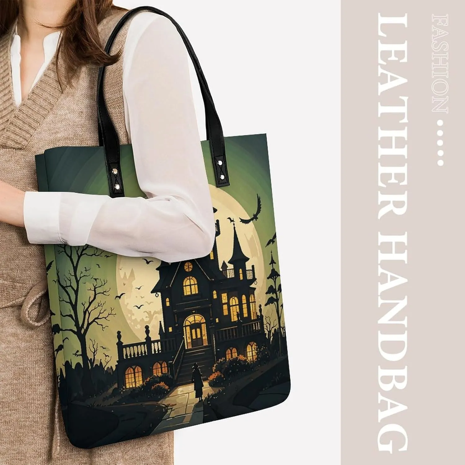 Leather Handbag for Women Tote Bag with Magnetic Buckle Pickleball Balls Colors Crossbody Bag Shoulder Bags