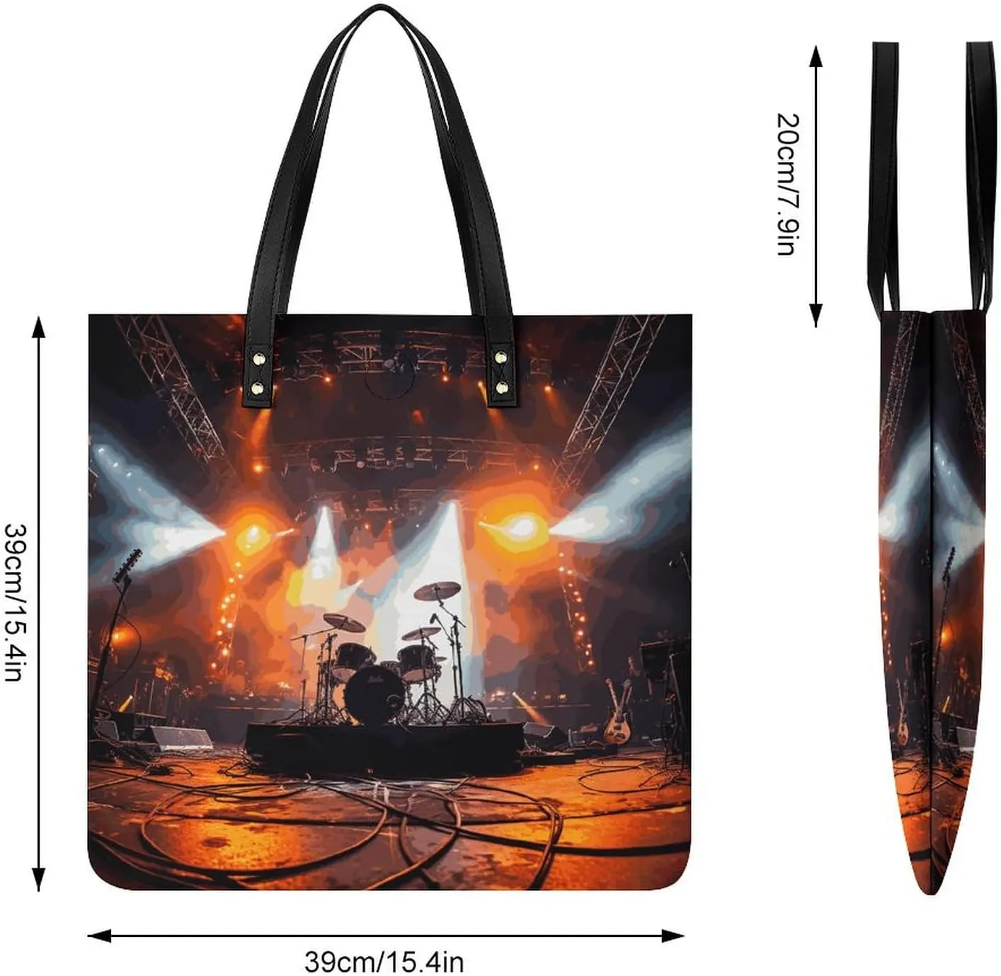 Leather Handbag for Women Tote Bag with Magnetic Buckle Polar Bears Northern Lights Crossbody Bag Shoulder Bag