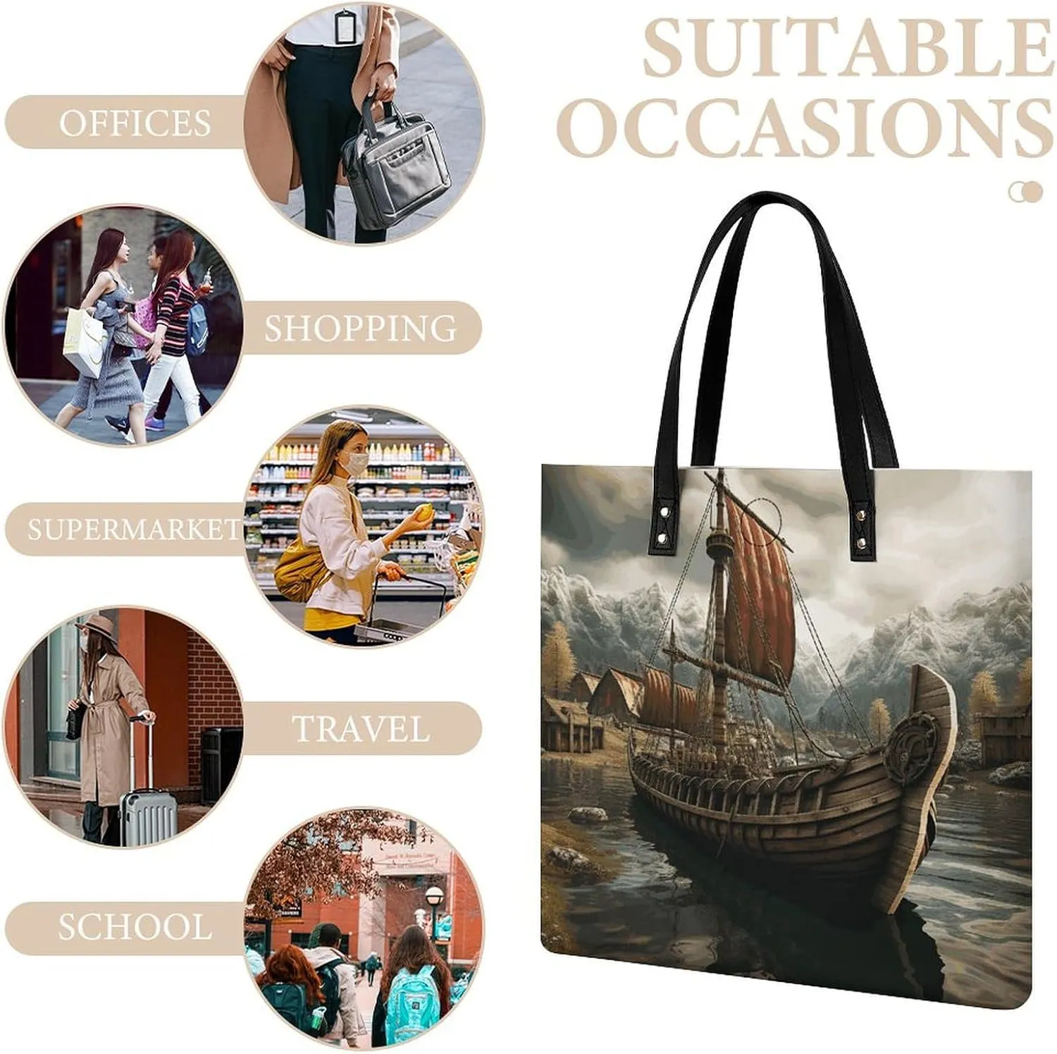 Leather Handbag for Women Tote Bag with Magnetic Buckle Pomeranian Dog Crossbody Bag Shoulder Bag