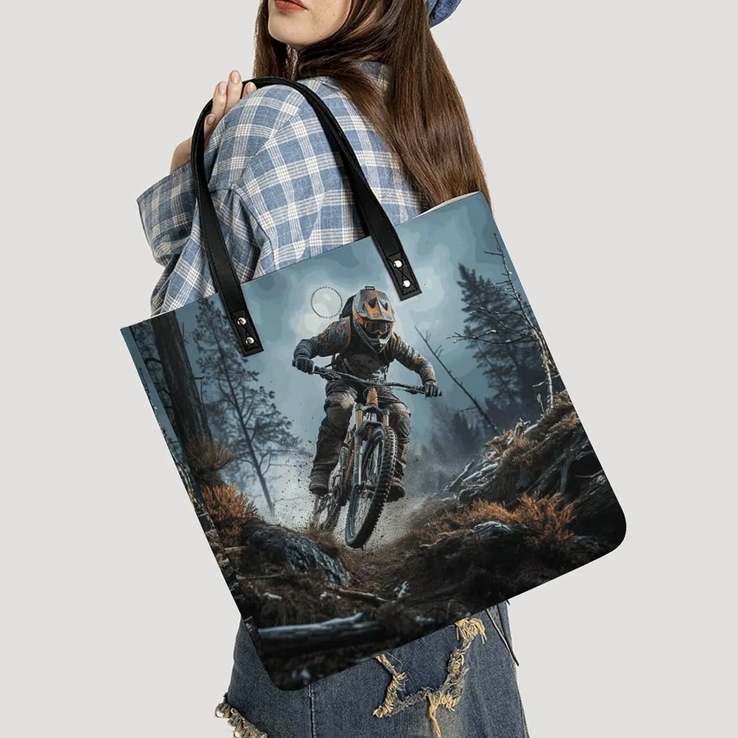 Leather Handbag for Women Tote Bag with Magnetic Buckle Pomeranian Dog Crossbody Bag Shoulder Bag