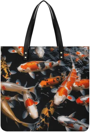 Leather Handbag for Women Tote Bag with Magnetic Buckle Pomeranian Dog Crossbody Bag Shoulder Bag