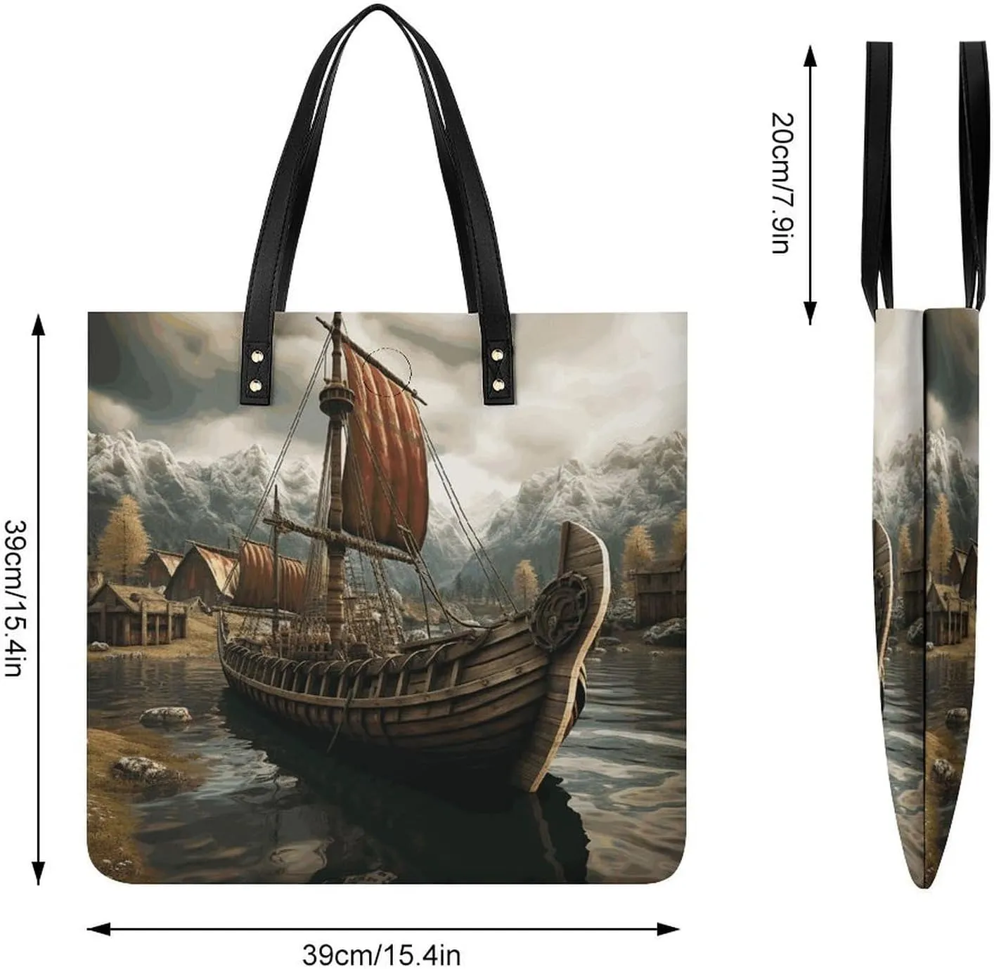 Leather Handbag for Women Tote Bag with Magnetic Buckle Pomeranian Dog Crossbody Bag Shoulder Bag