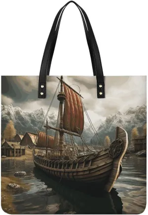 Leather Handbag for Women Tote Bag with Magnetic Buckle Pomeranian Dog Crossbody Bag Shoulder Bag