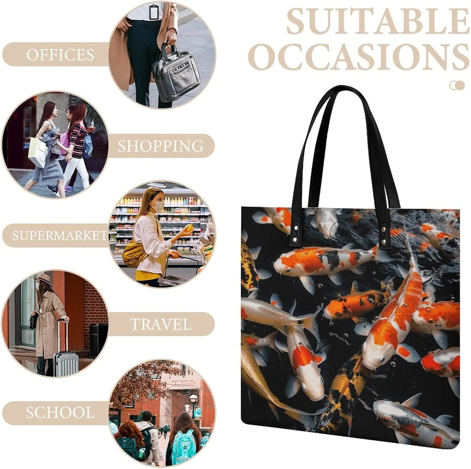 Leather Handbag for Women Tote Bag with Magnetic Buckle Pomeranian Dog Crossbody Bag Shoulder Bag