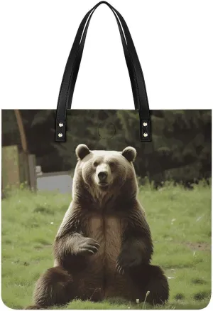 Leather Handbag for Women Tote Bag with Magnetic Buckle Pomeranian Dog Crossbody Bag Shoulder Bag