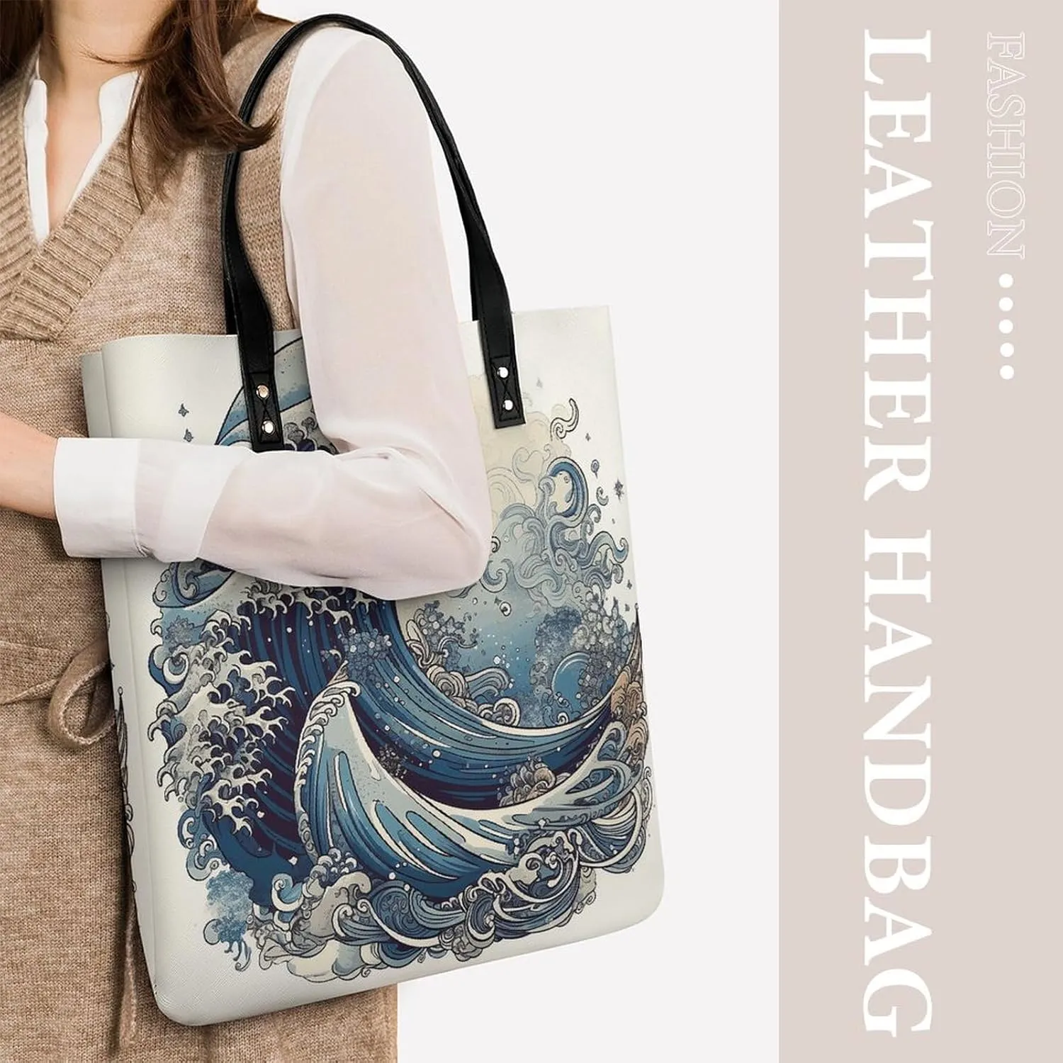 Leather Handbag for Women Tote Bag with Magnetic Buckle Red Black Plate Crossbody Bag Shoulder Bag