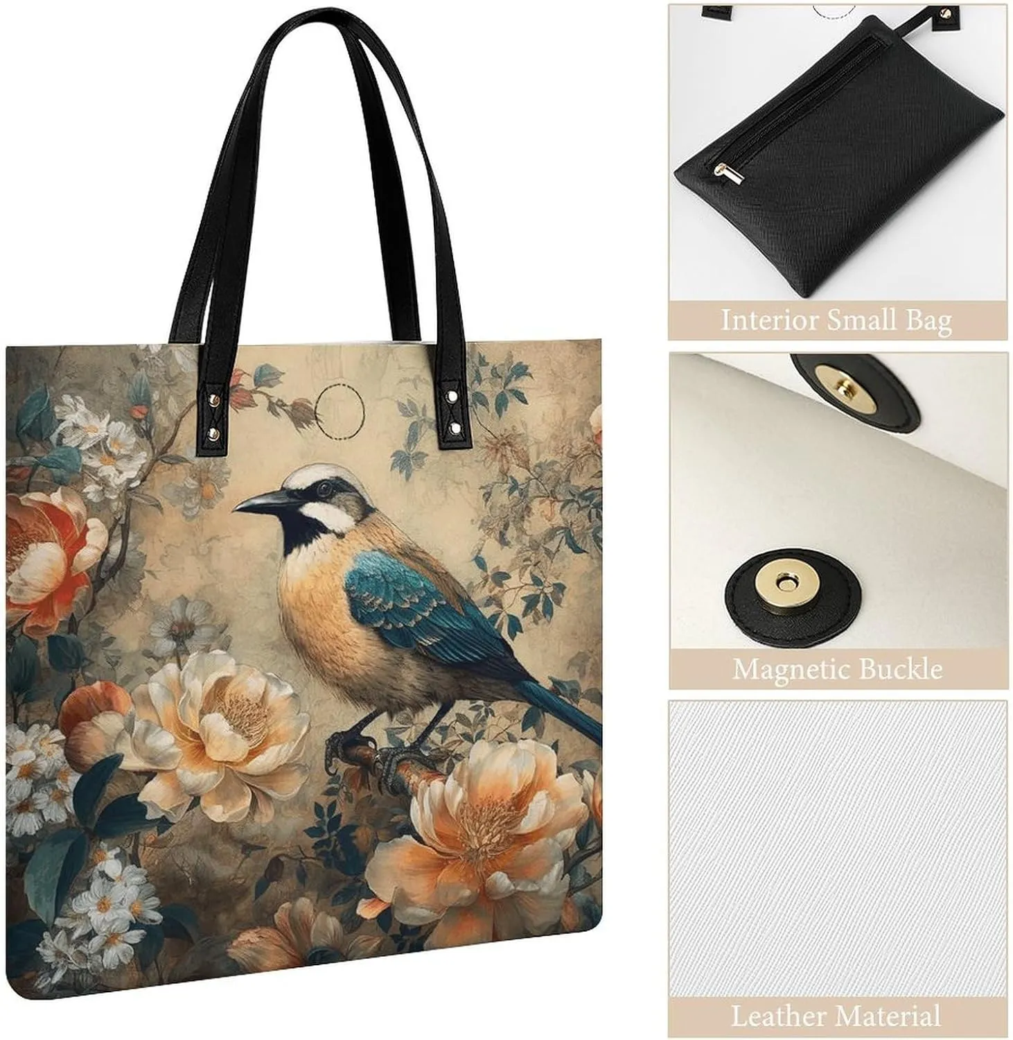 Leather Handbag for Women Tote Bag with Magnetic Buckle Rocks And Pebbles Crossbody Bag Shoulder Bags
