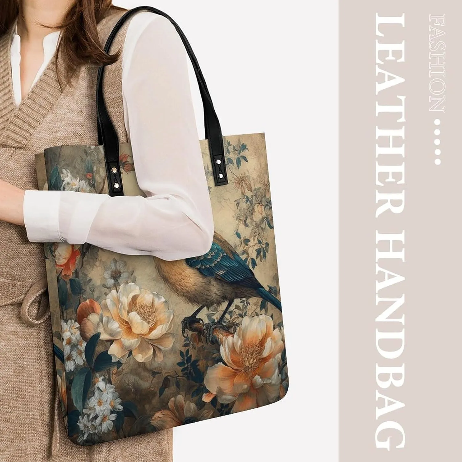 Leather Handbag for Women Tote Bag with Magnetic Buckle Rocks And Pebbles Crossbody Bag Shoulder Bags