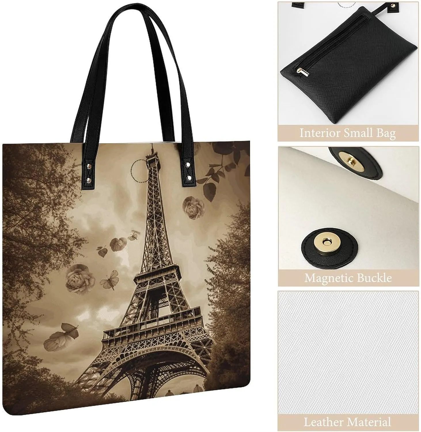 Leather Handbag for Women Tote Bag with Magnetic Buckle Sweet Candy Crossbody Bag Shoulder Bags