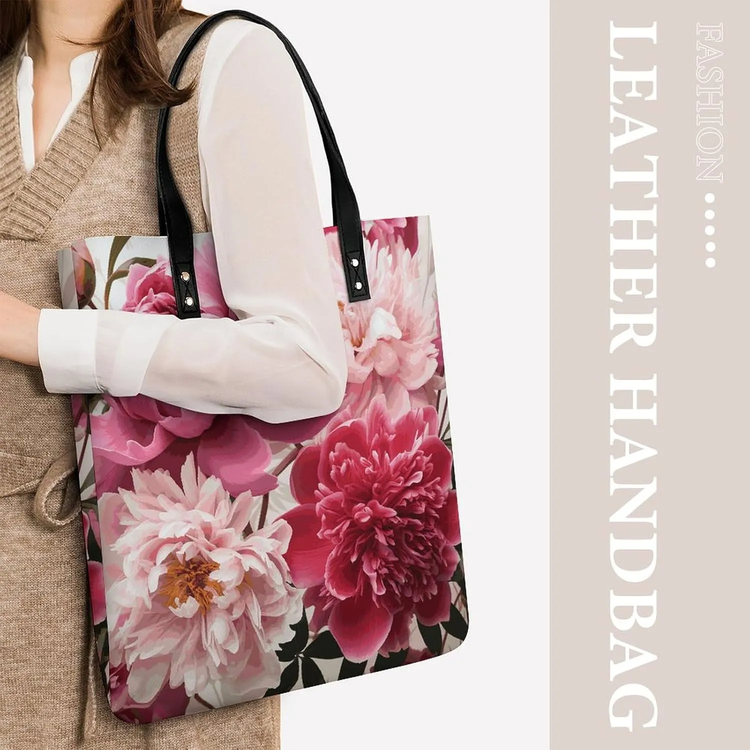 Leather Handbag for Women Tote Bag with Magnetic Buckle Sweet Candy Crossbody Bag Shoulder Bags
