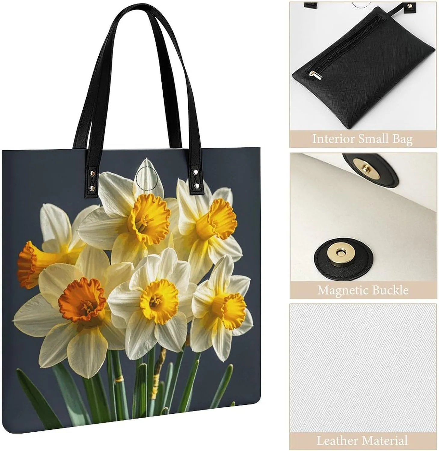 Leather Handbag for Women Tote Bag with Magnetic Buckle Tractor Farming Crossbody Bag Shoulder Bags