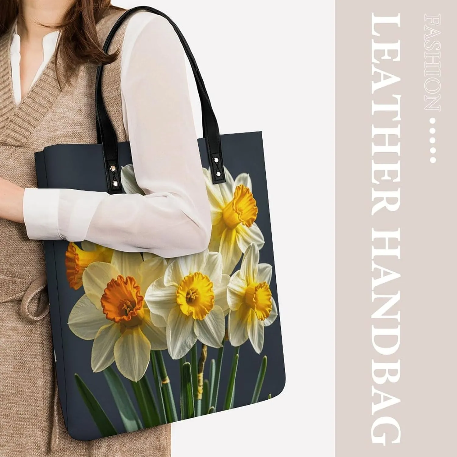 Leather Handbag for Women Tote Bag with Magnetic Buckle Tractor Farming Crossbody Bag Shoulder Bags